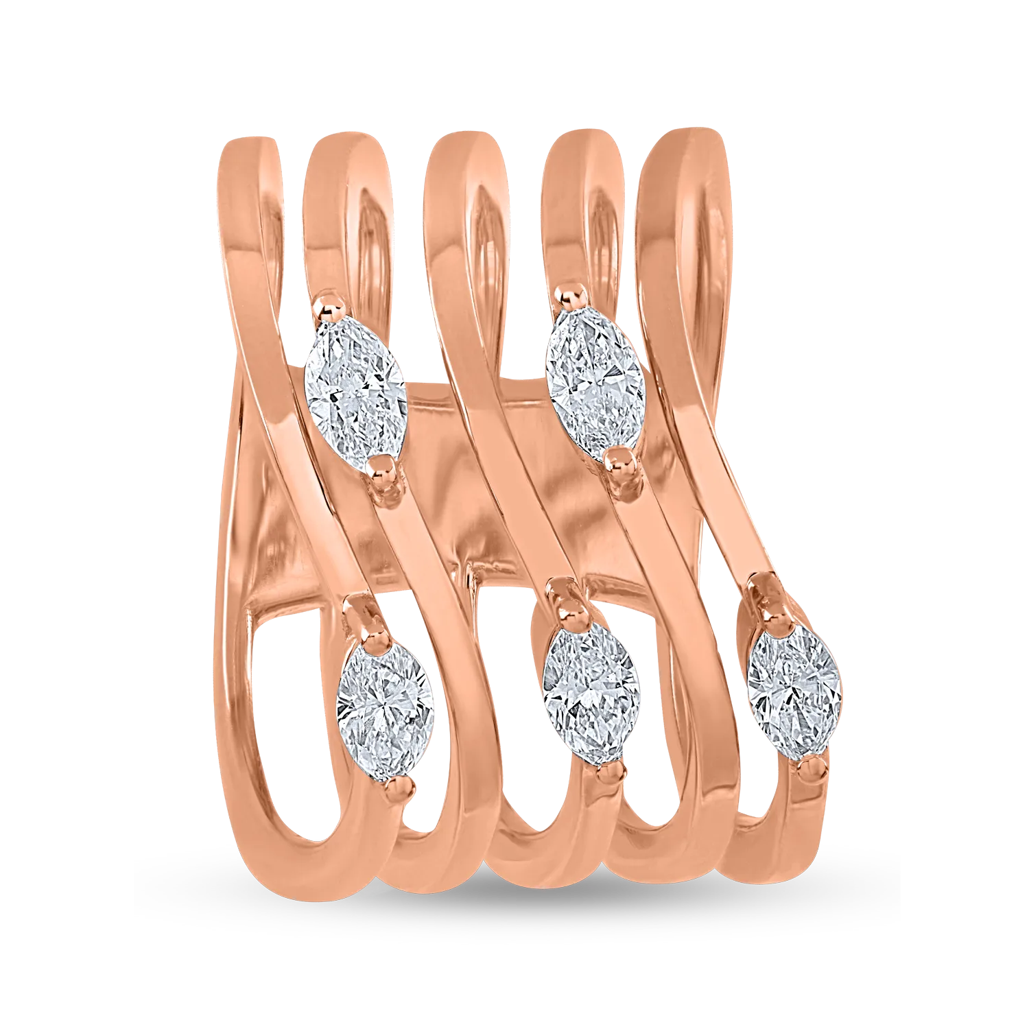 Rose gold ring with 0.62ct diamonds