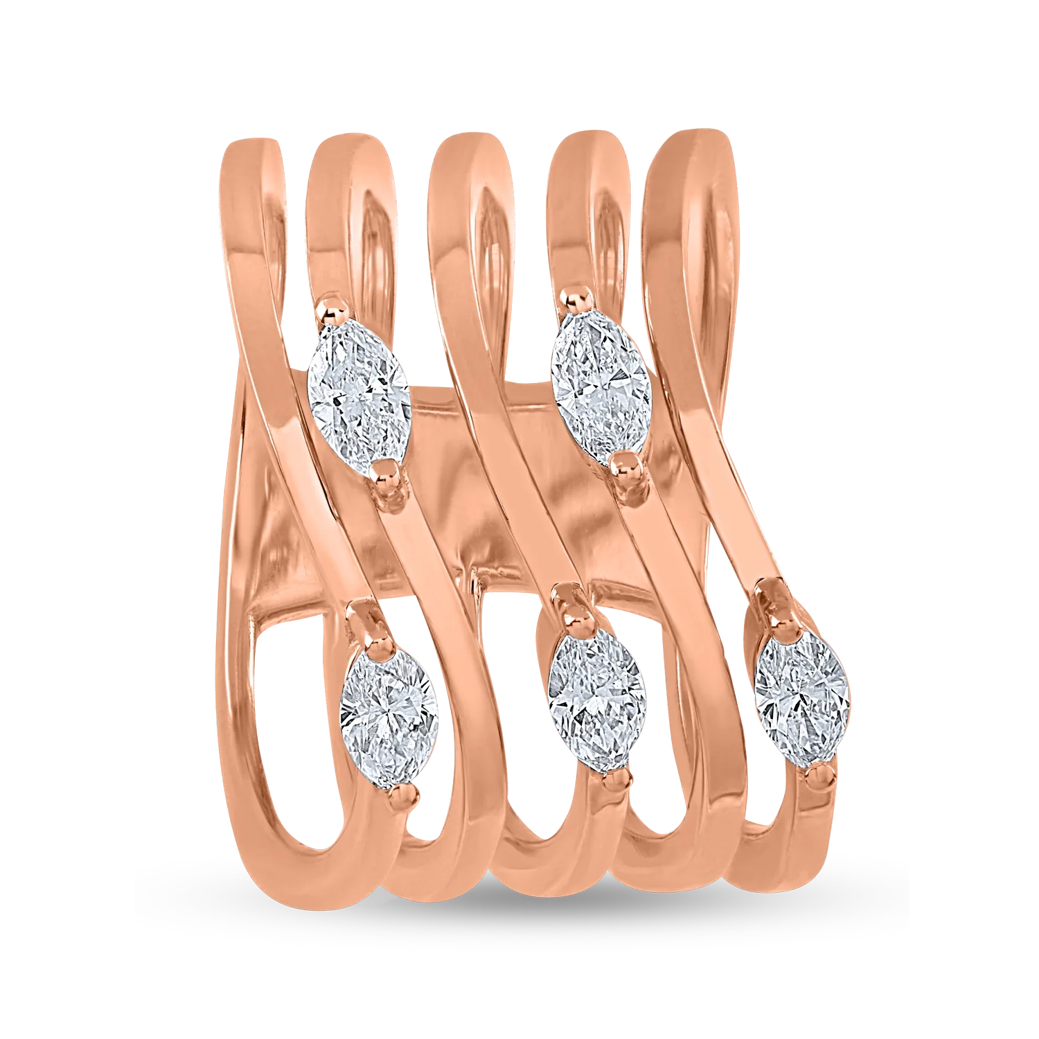 Inel din aur roz cu diamante de 0.62ct
