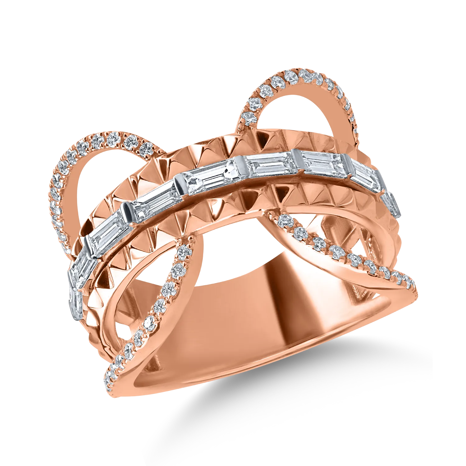 Rose gold ring with 0.96ct diamonds