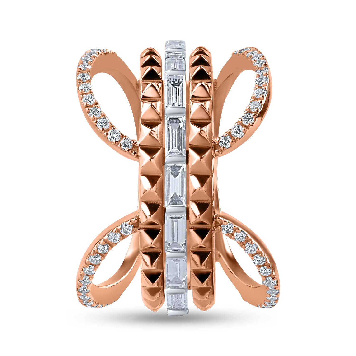 Rose gold ring with 0.96ct diamonds