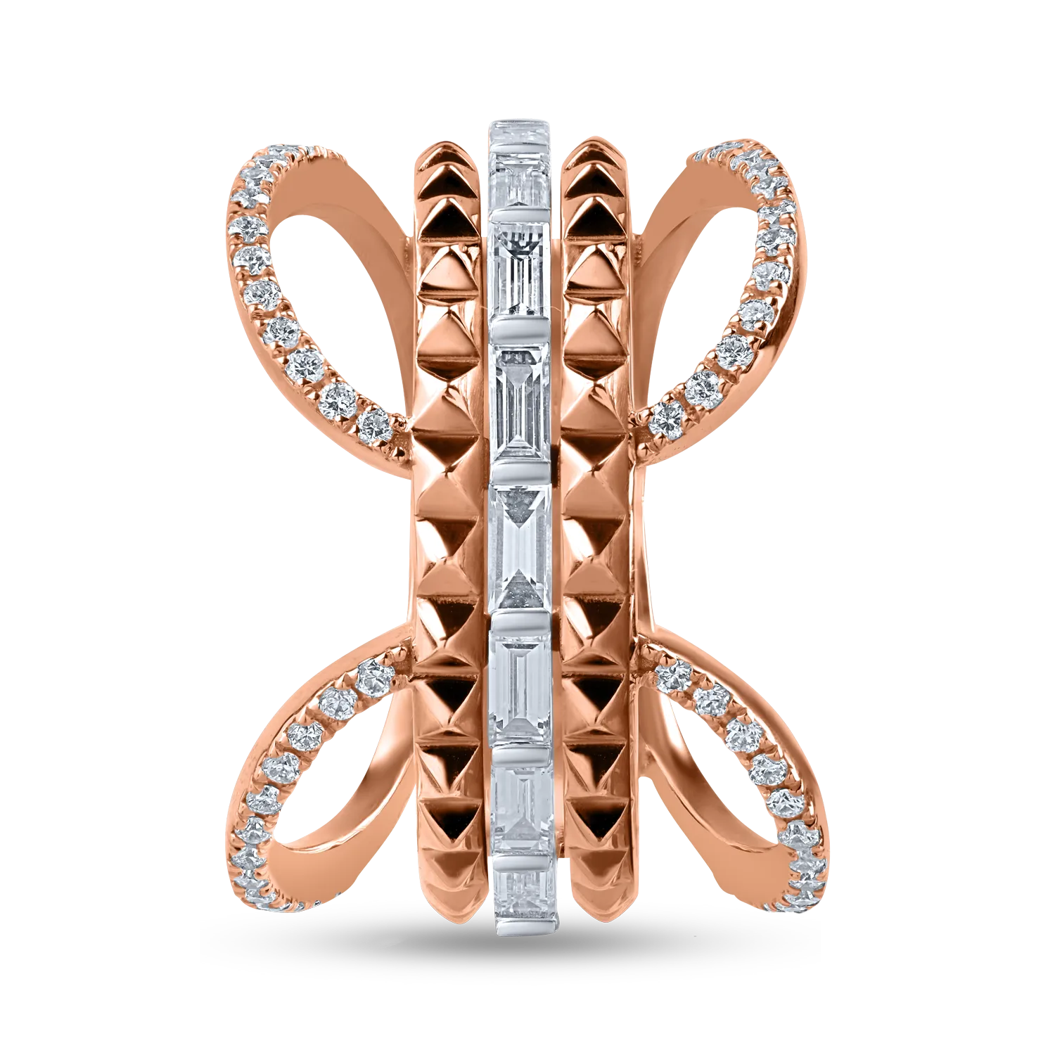 Inel din aur roz cu diamante de 0.96ct
