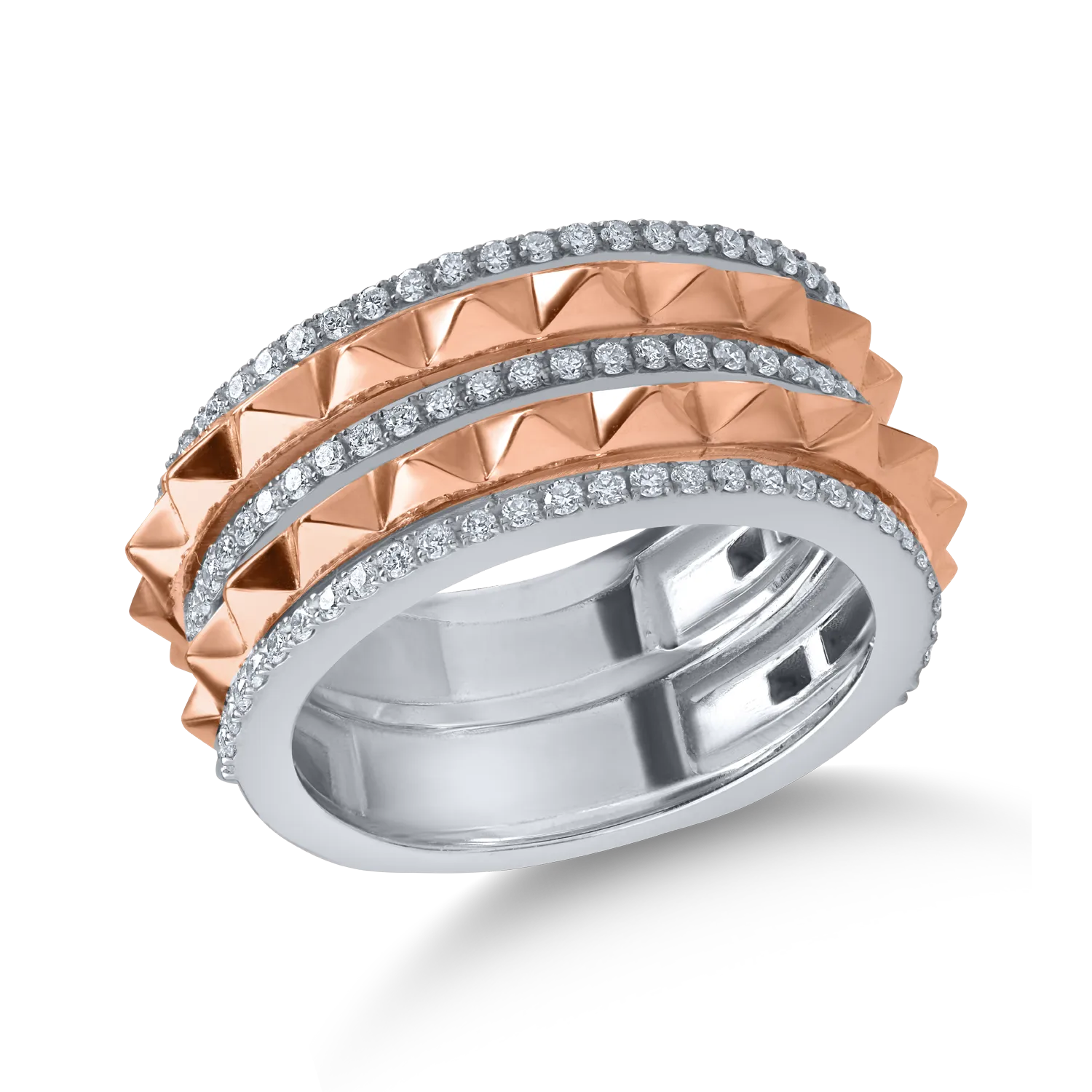 Inel din aur alb-roz cu diamante de 0.46ct