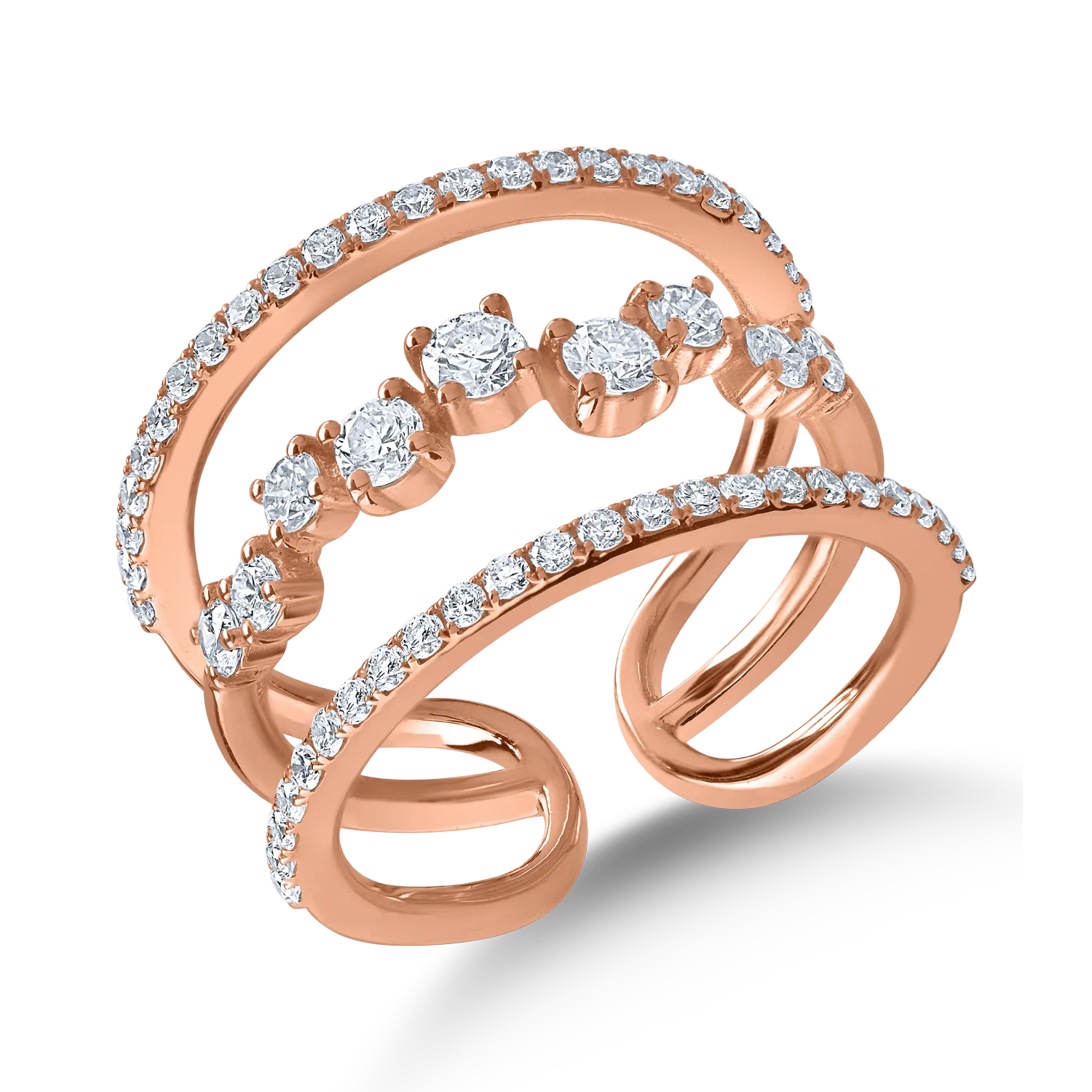 Rose gold ring with 1.03ct diamonds