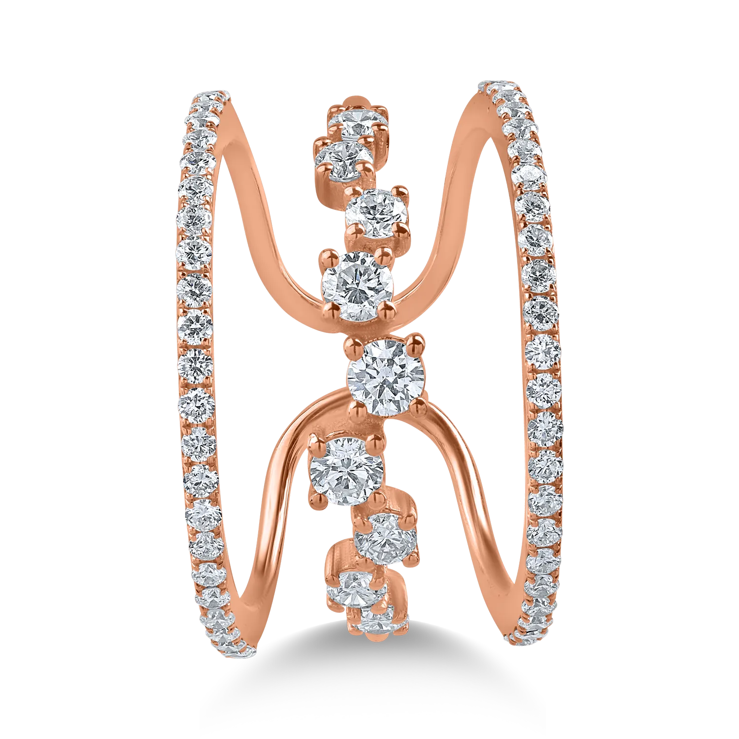 Inel din aur roz cu diamante de 1.03ct