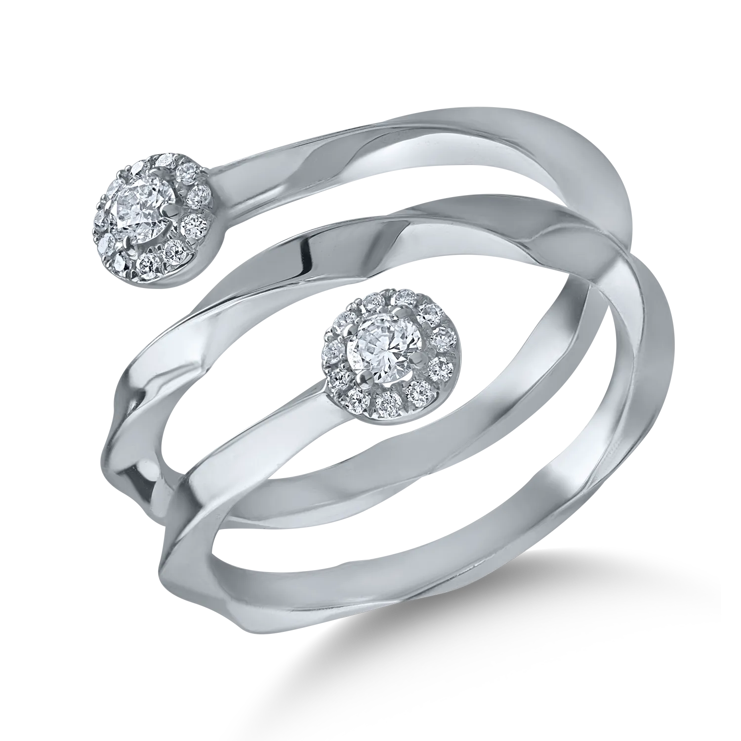 Fehérarany gyűrű 0.24ct gyémántokkal