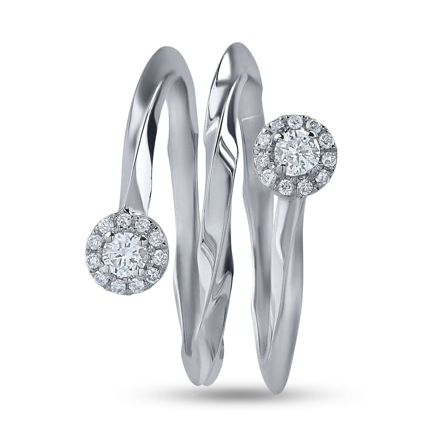 Inel din aur alb cu diamante de 0.24ct