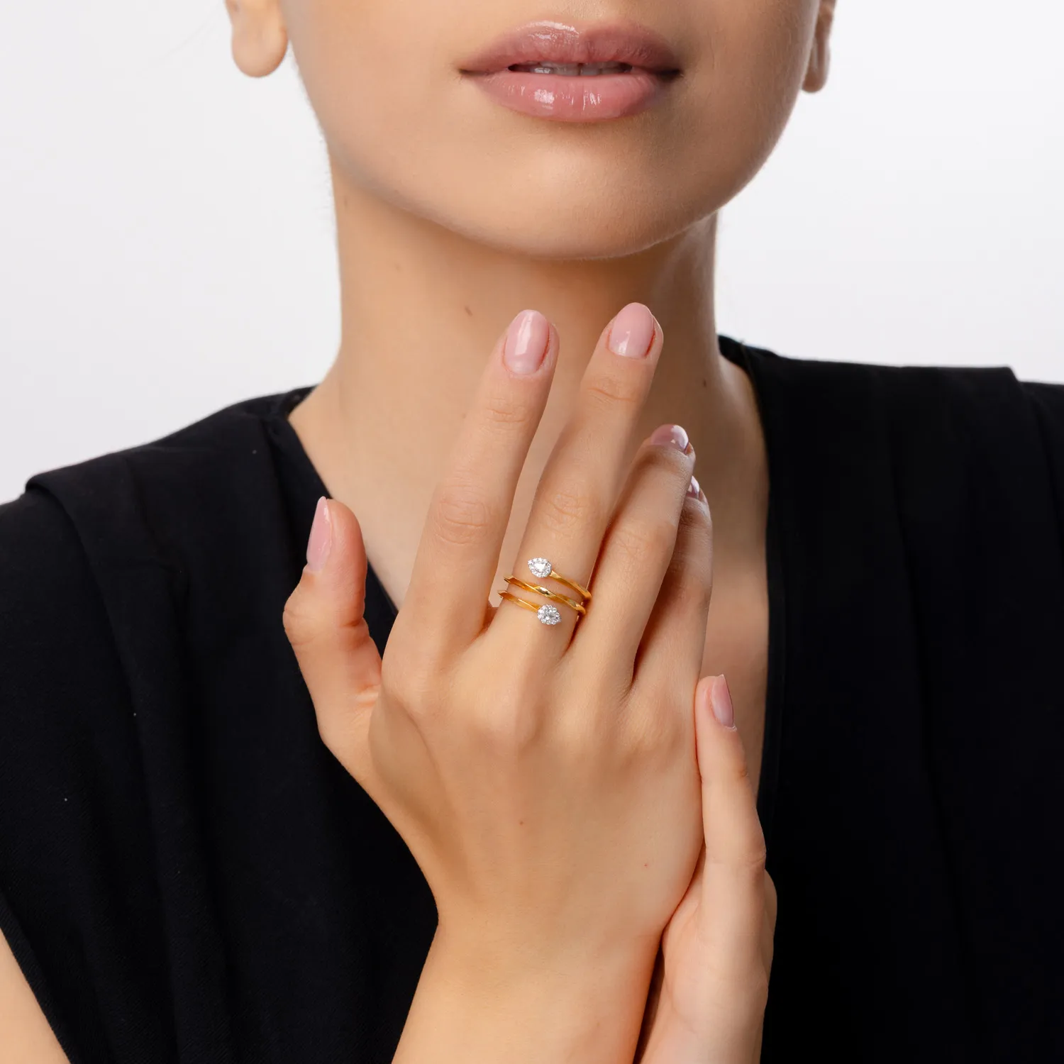 Yellow gold ring with 0.24ct diamonds