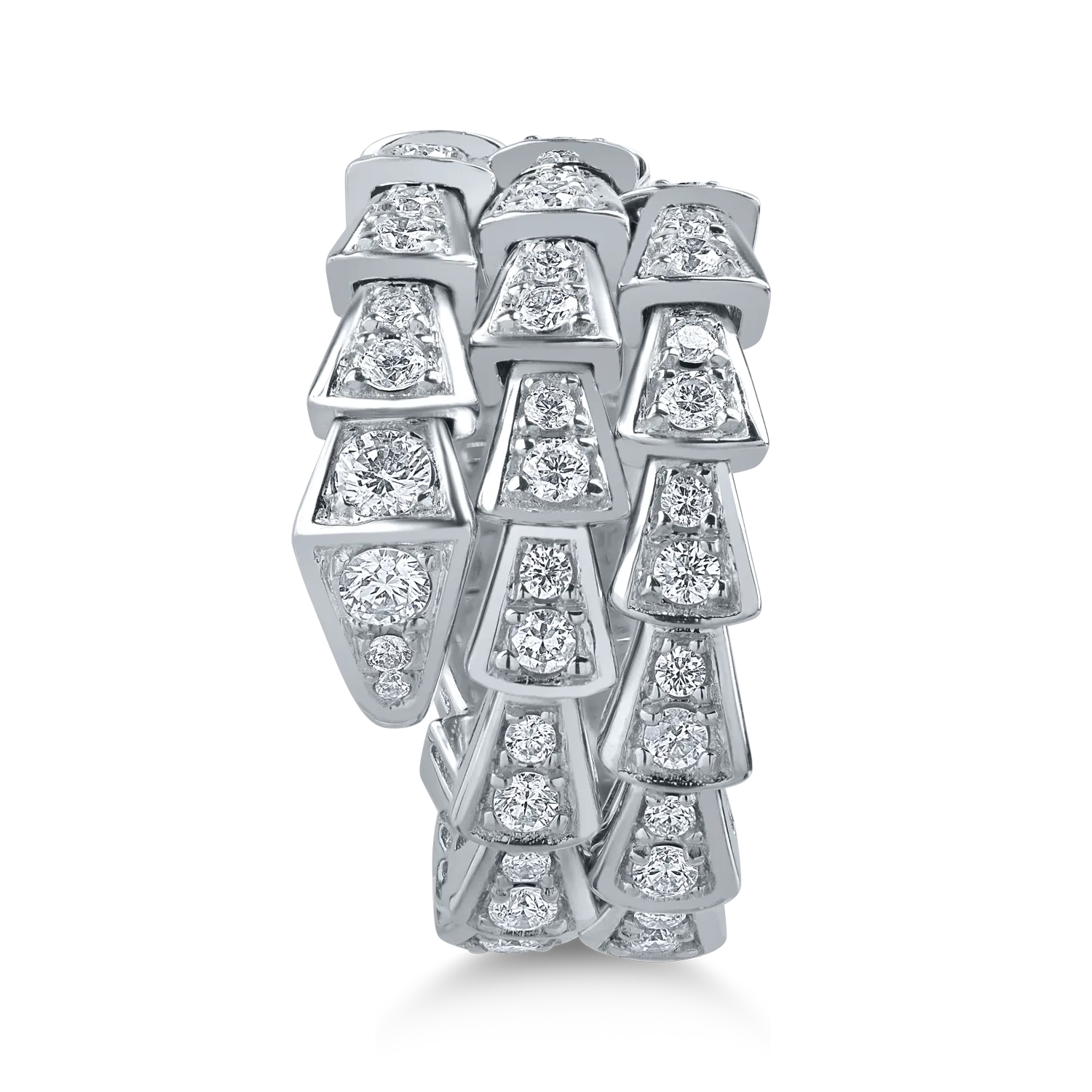 Pierścionek z białego złota z diamentami o masie 1.18ct