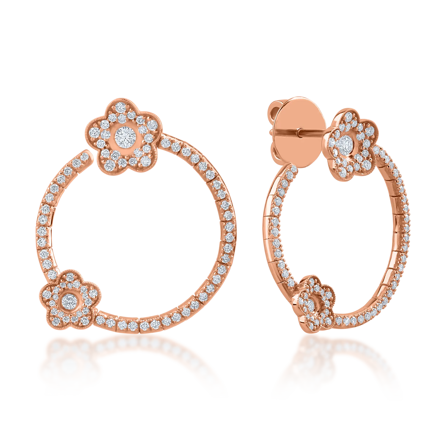 Rose gold earrings with 1.17ct diamonds