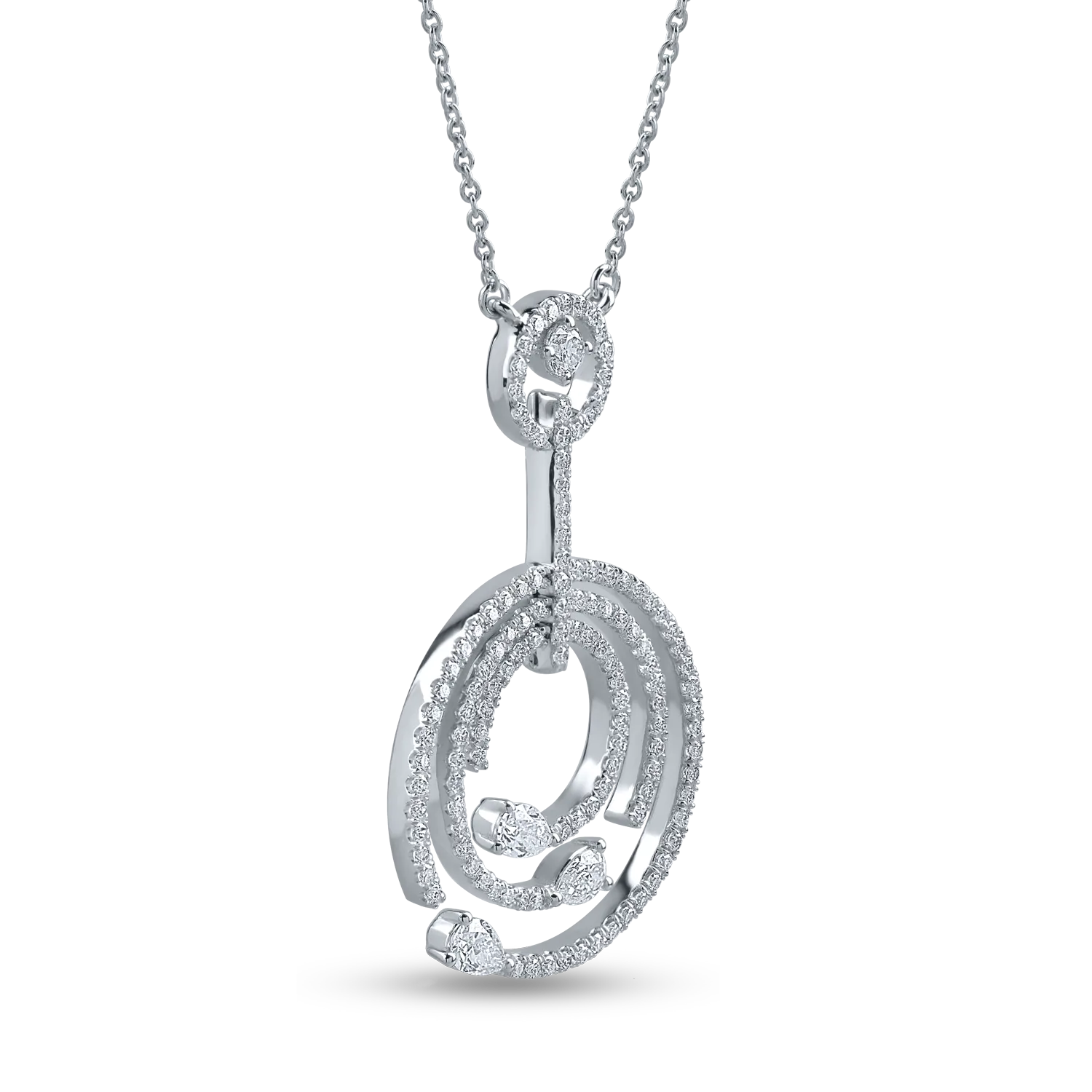 White gold pendant necklace with 1.2ct diamonds