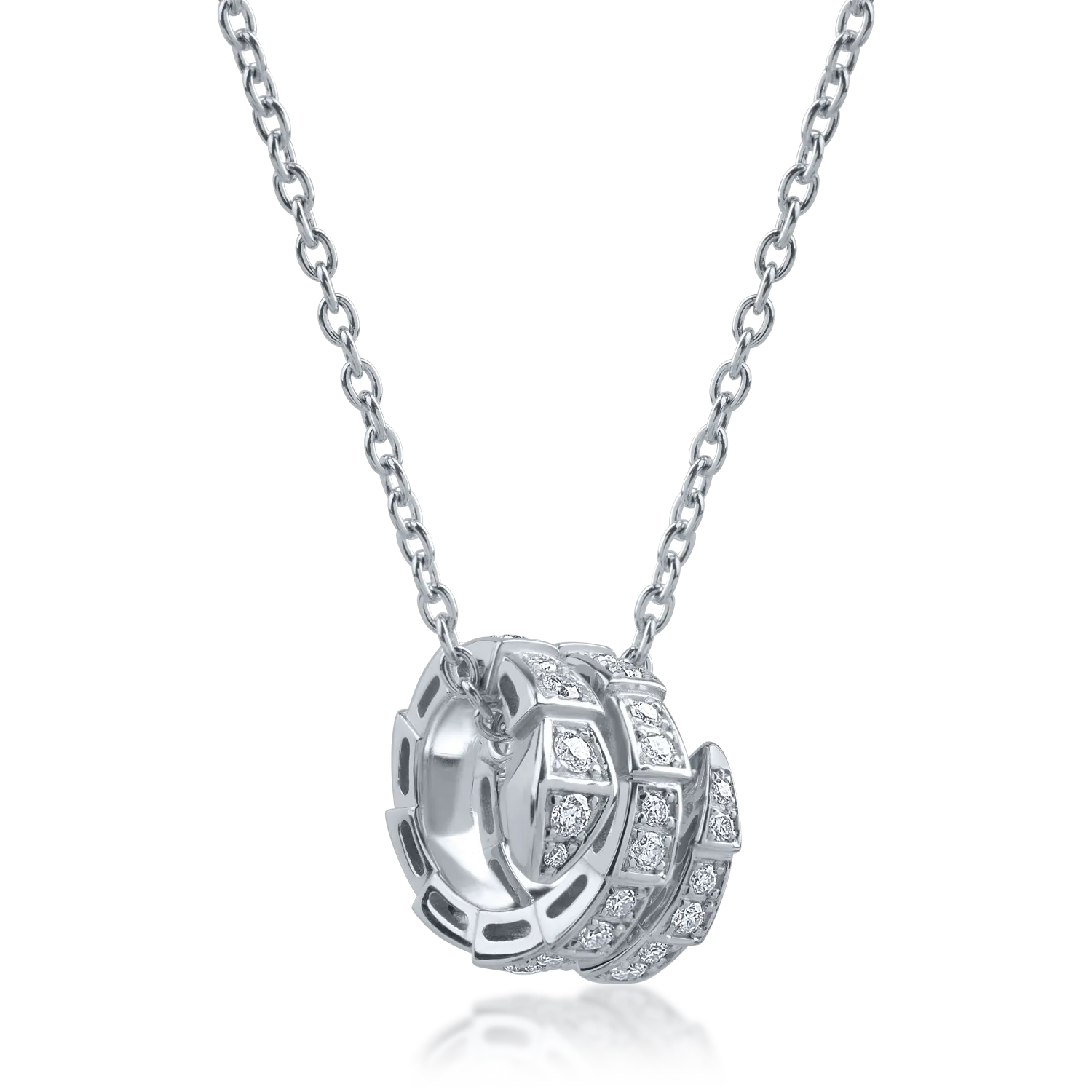 Lant cu pandantiv din aur alb cu diamante de 0.76ct