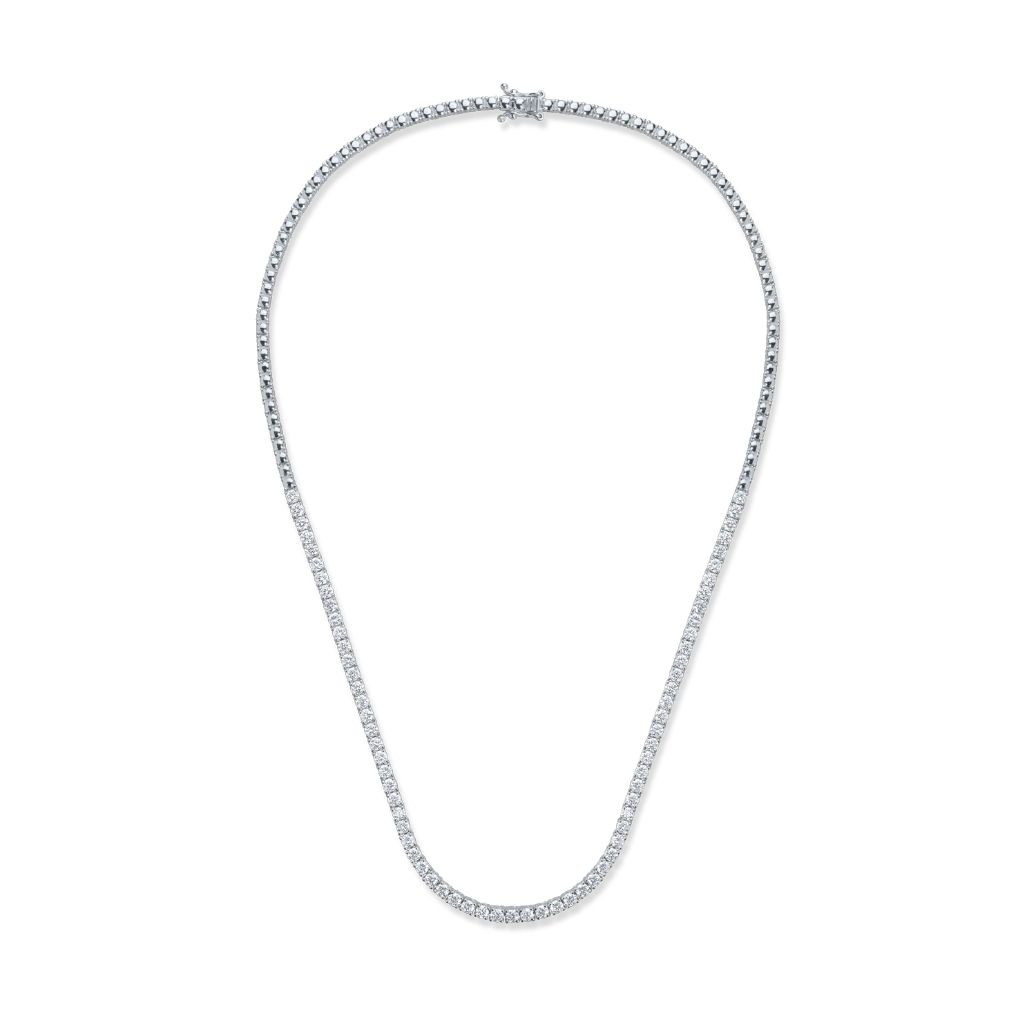 White gold tennis necklace with 5.14ct diamonds