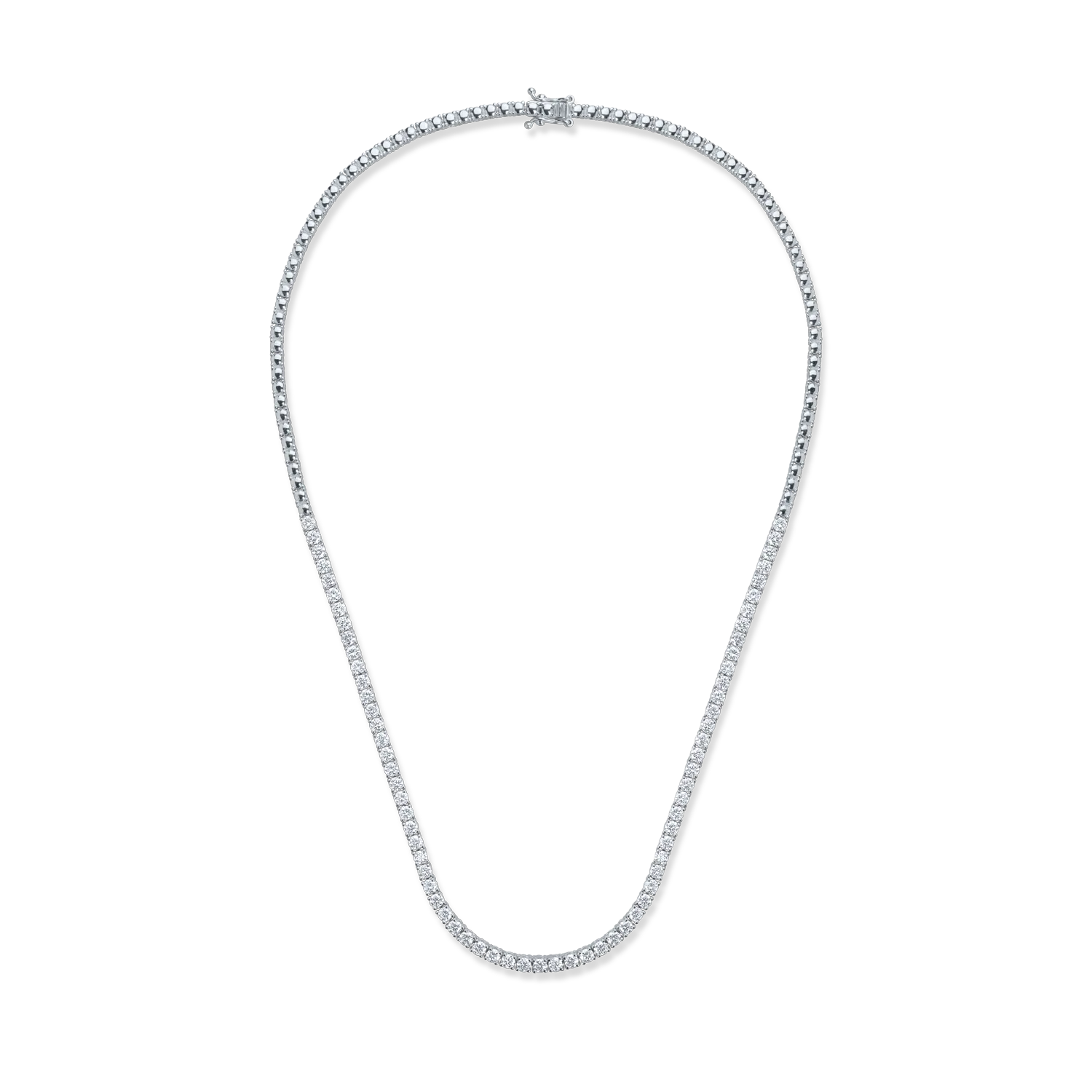 Teilor Colier tennis din aur alb cu diamante de 5.14ct