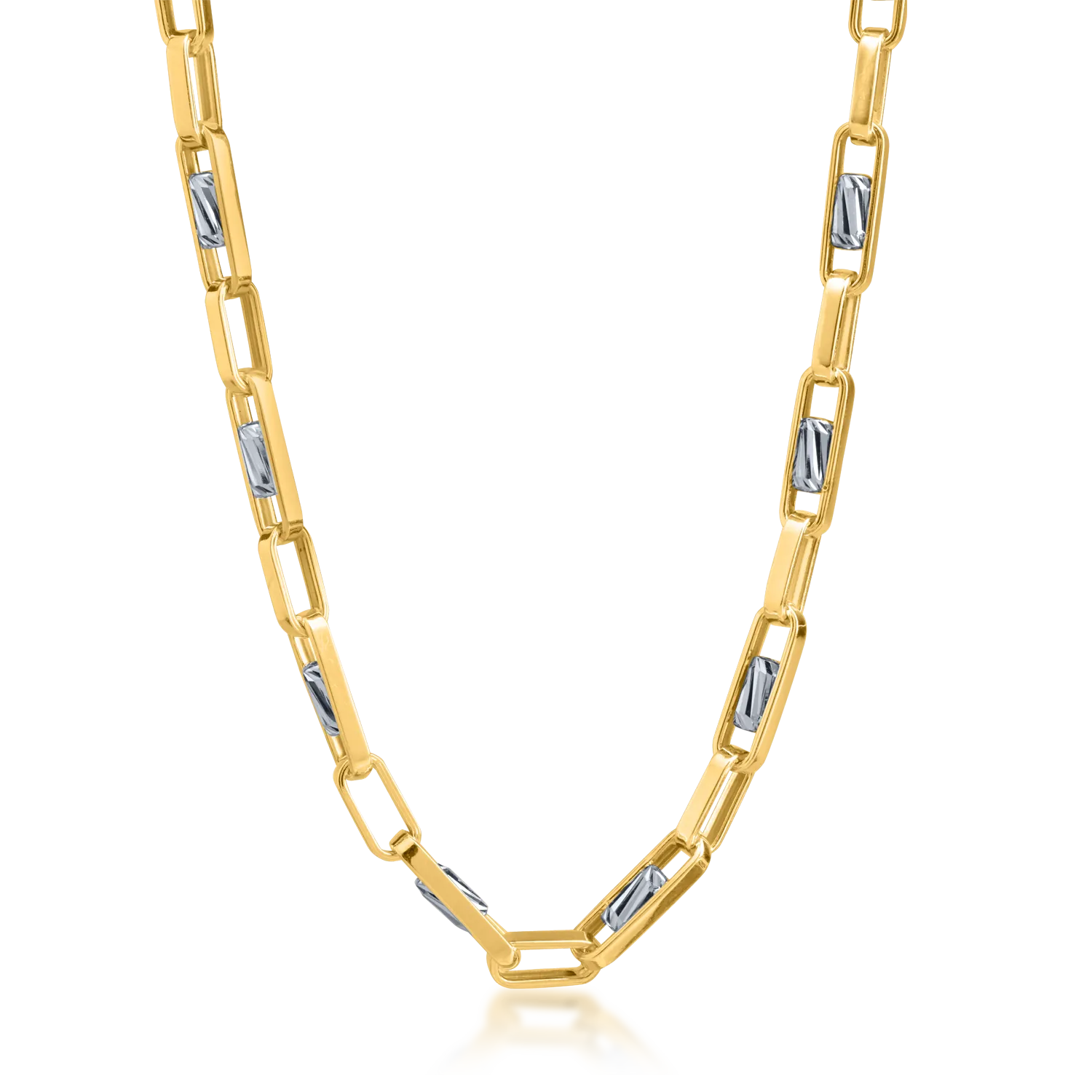 White-yellow gold chain