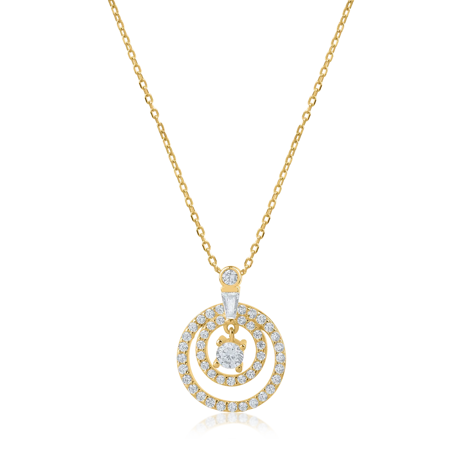 Yellow gold pendant necklace