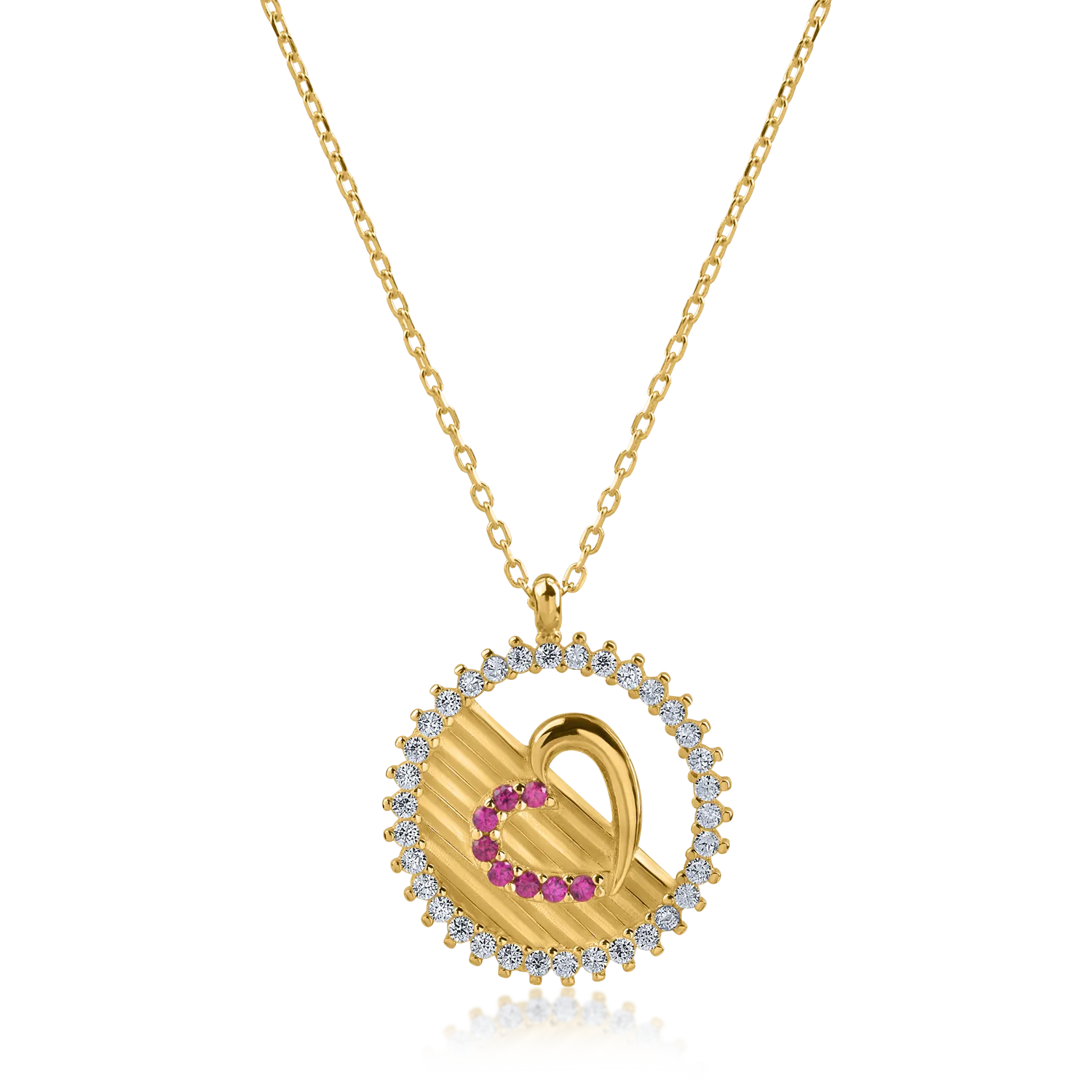 Yellow gold pendant necklace