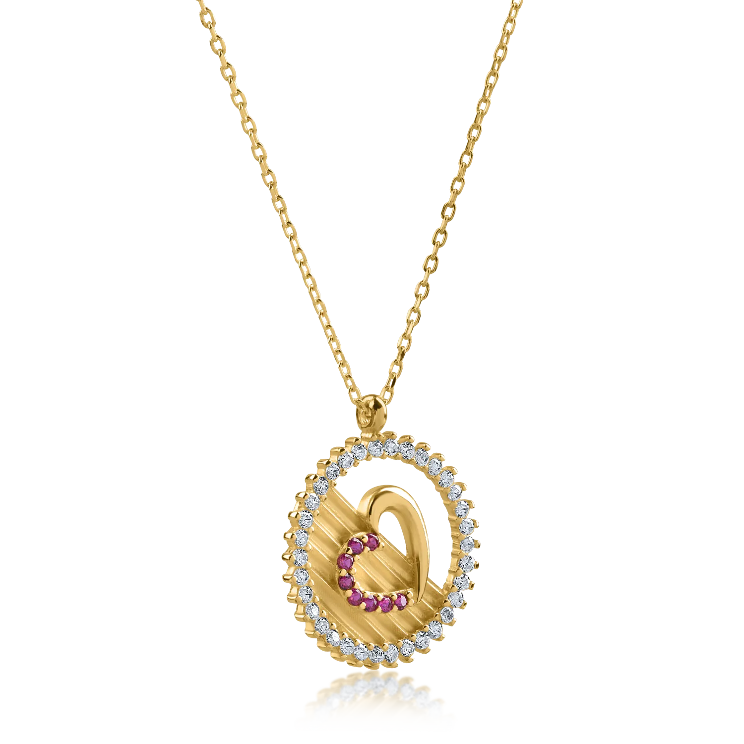 Yellow gold pendant necklace