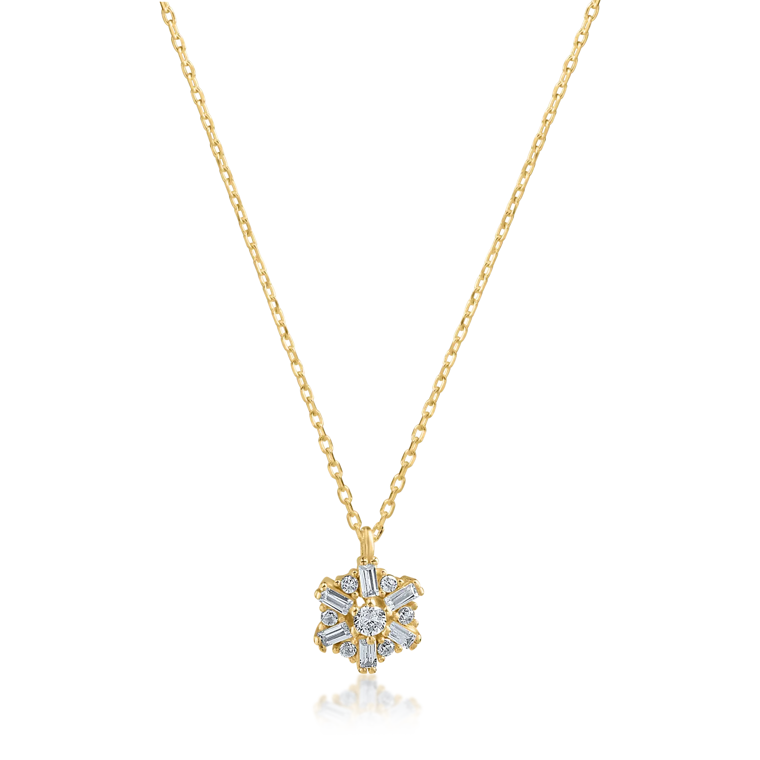 Yellow gold pendant necklace