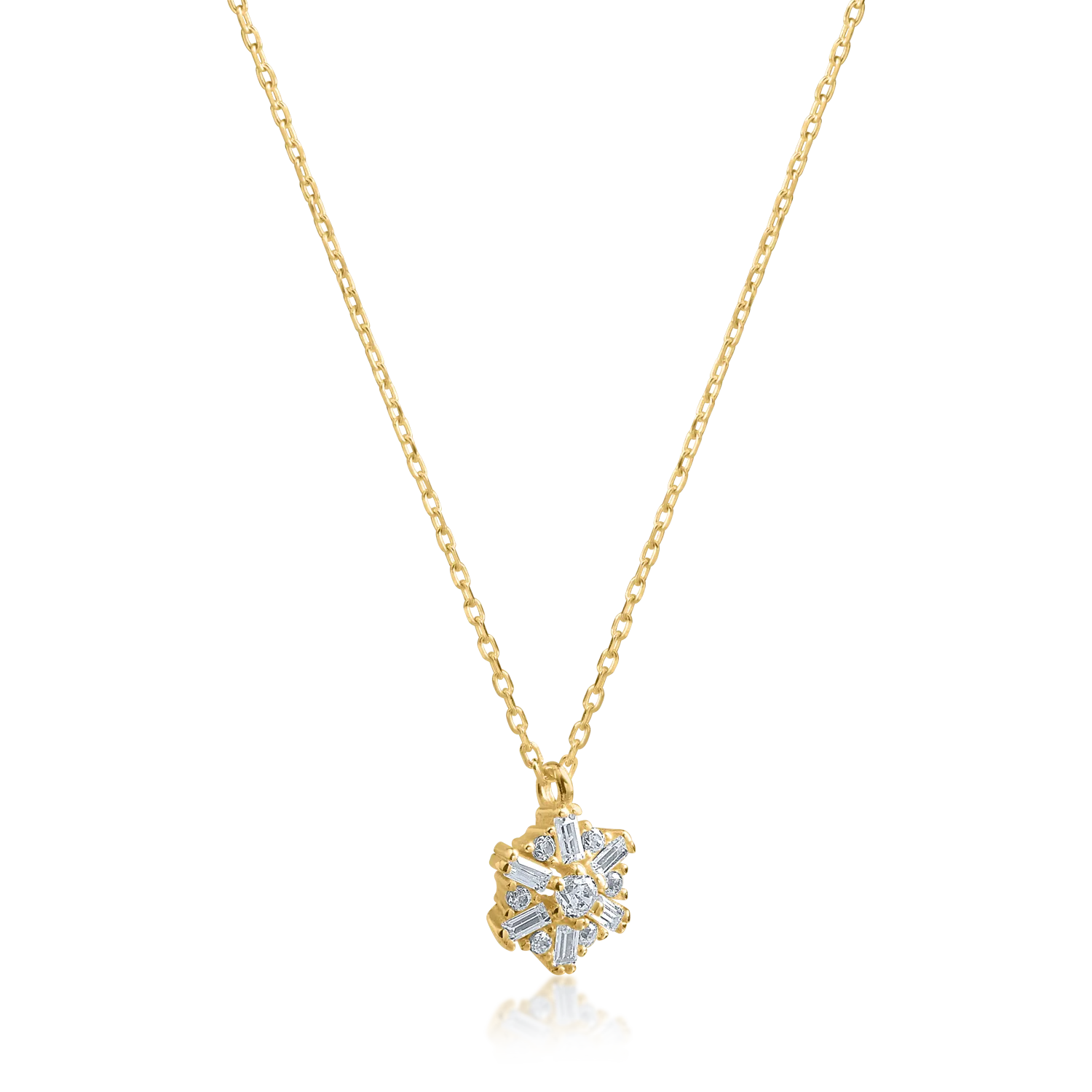 Yellow gold pendant necklace