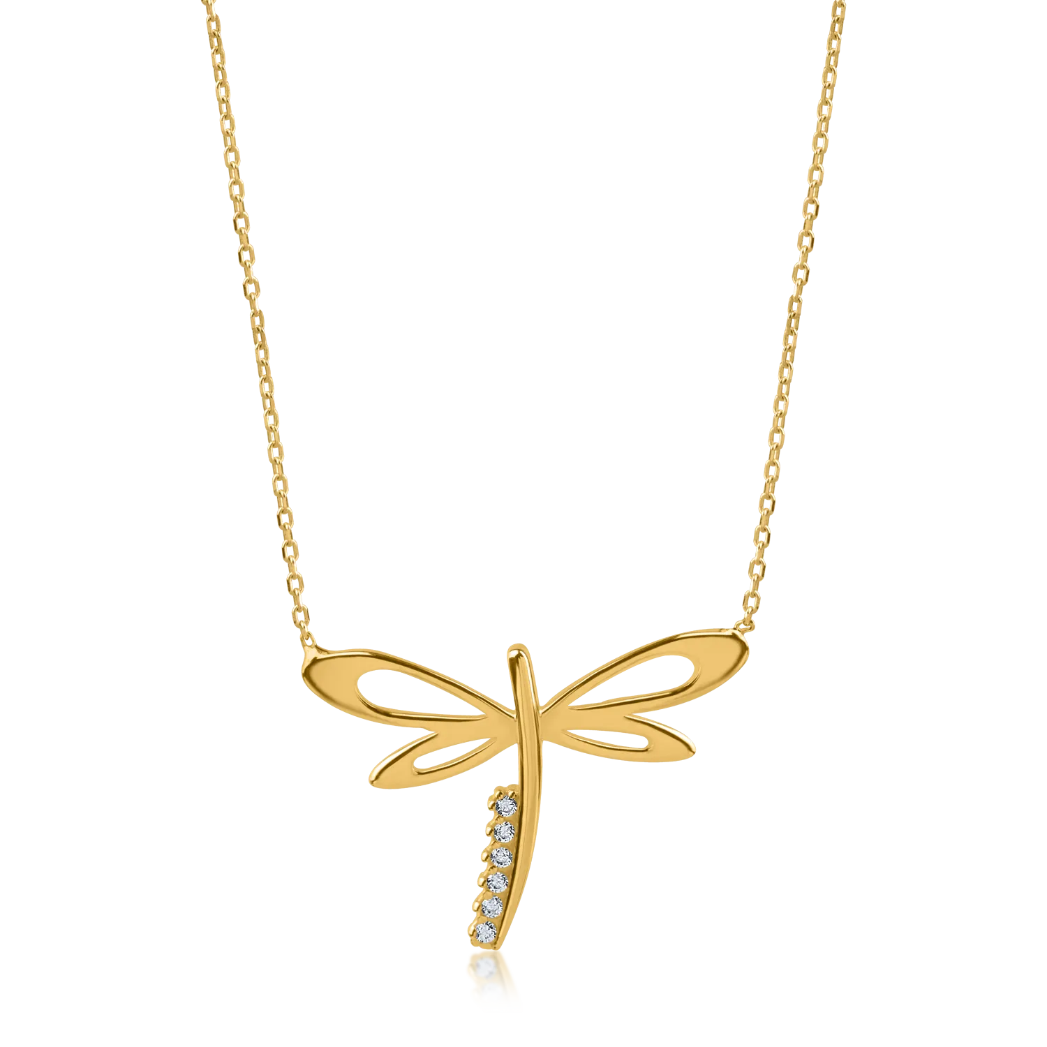 Sárga arany szitakötős medál nyaklánc