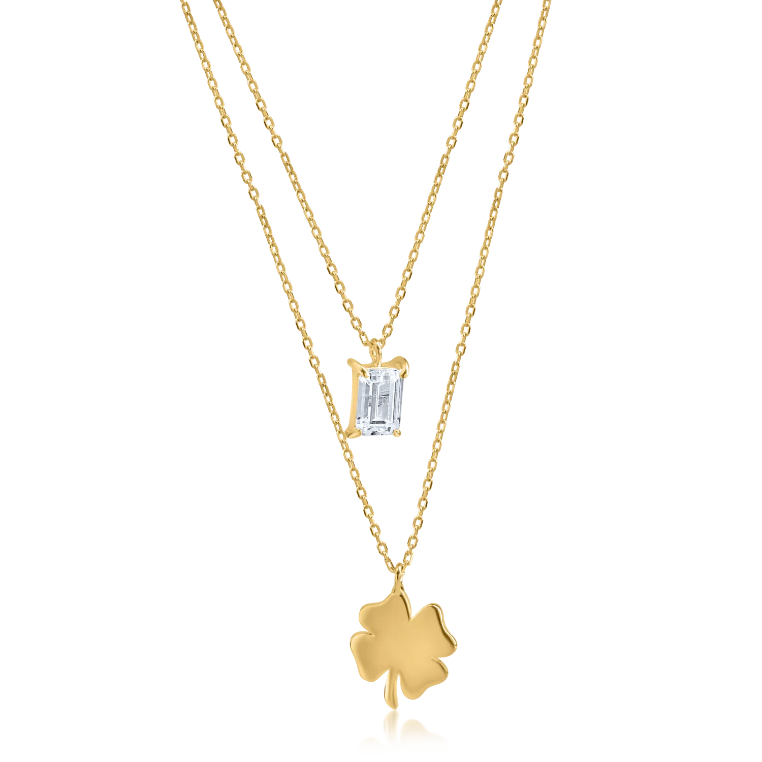 Yellow gold pendants necklace