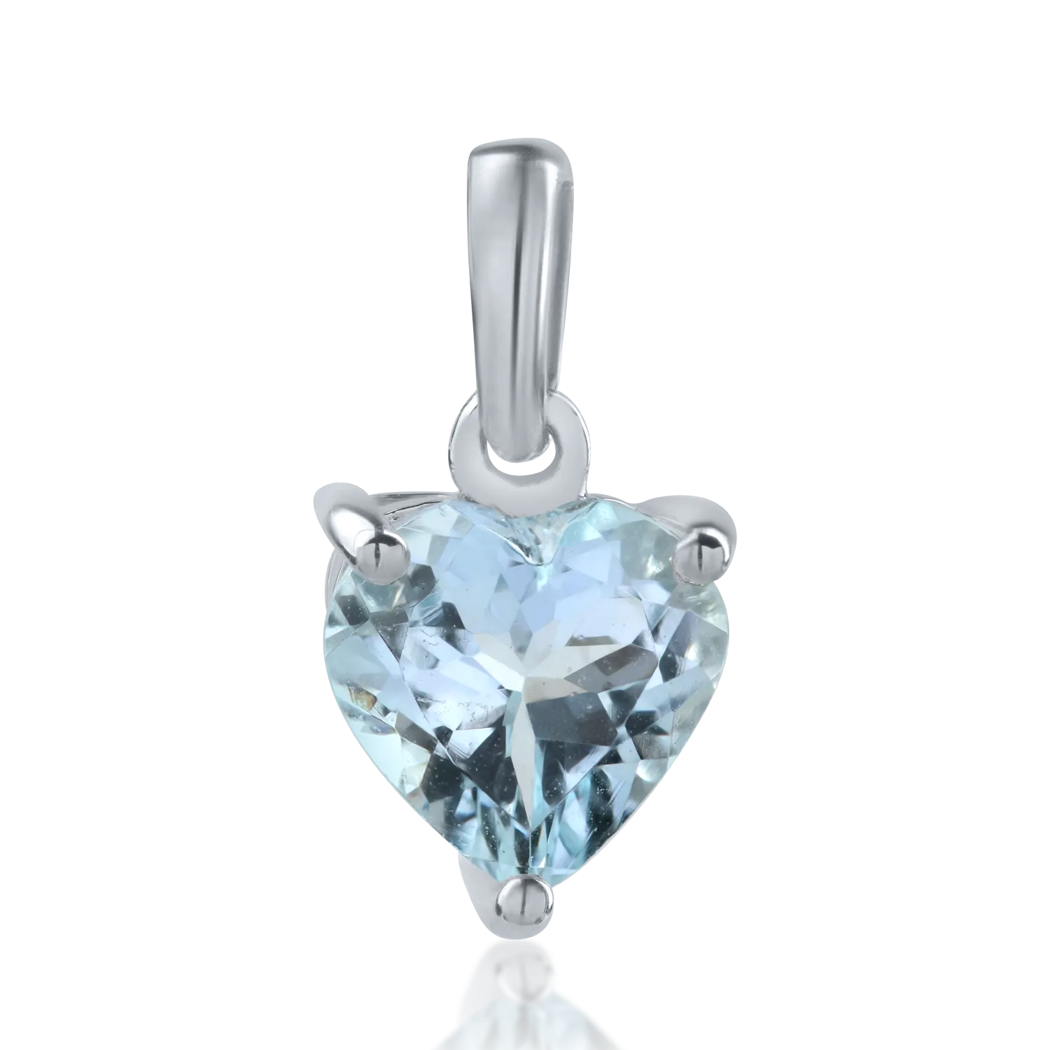 White gold pendant with 0.98ct aquamarine