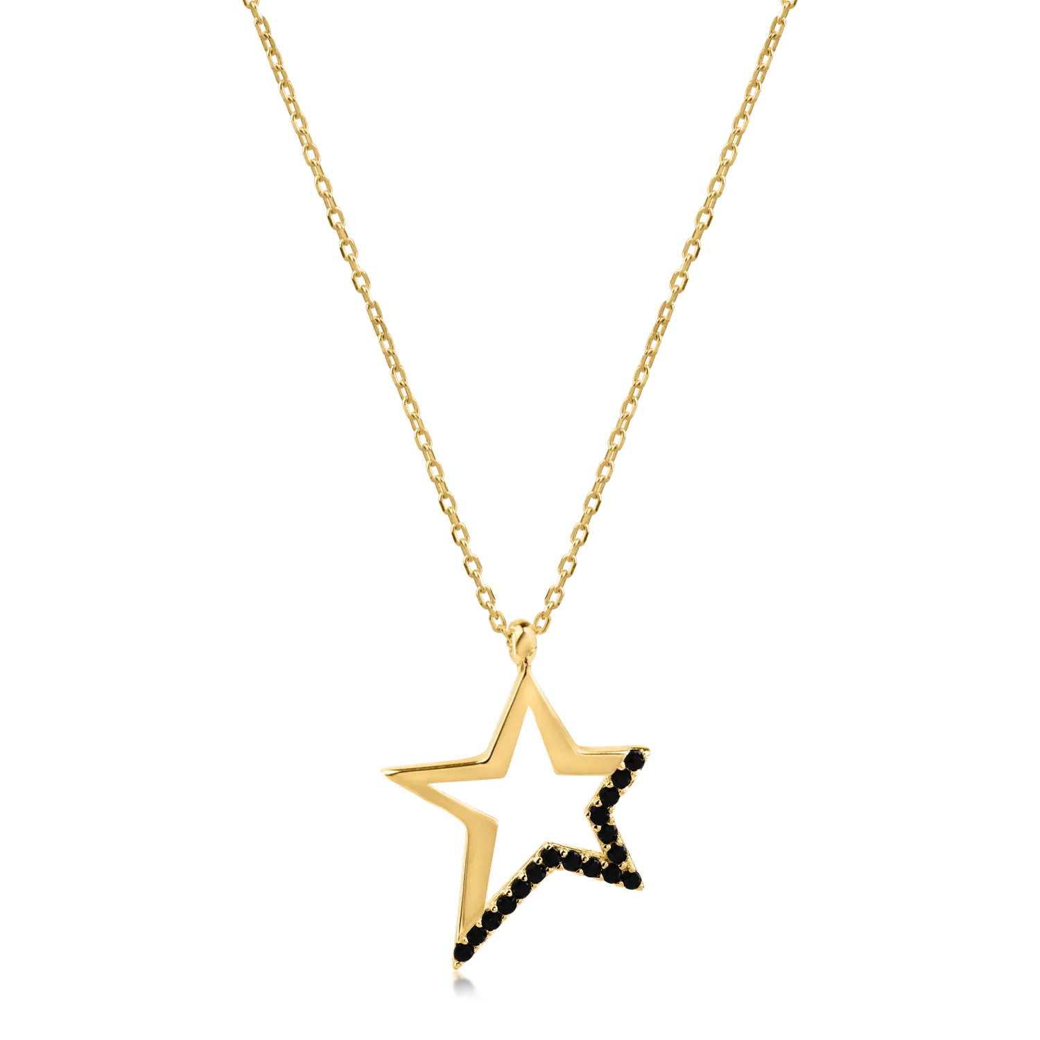 Yellow gold star pendant necklace