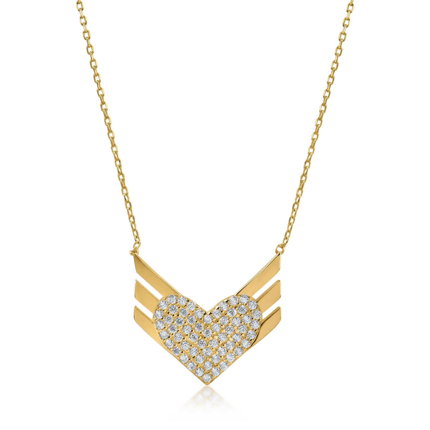 Yellow gold pendant necklace