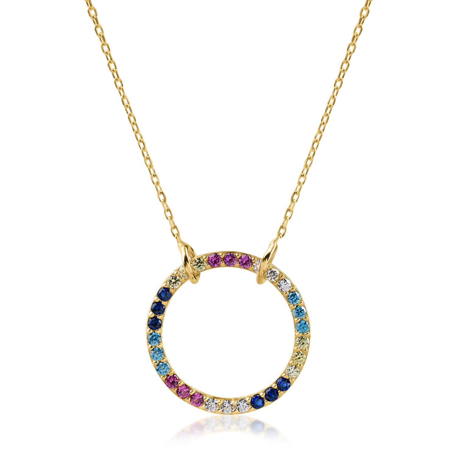 Yellow gold pendant necklace