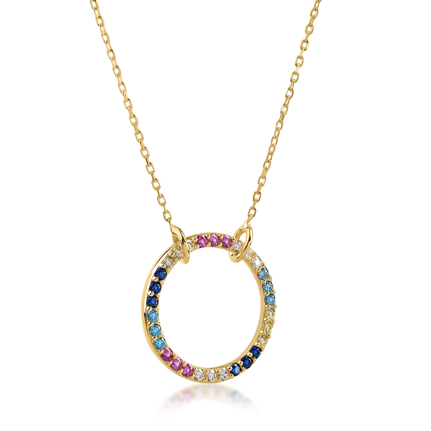 Yellow gold pendant necklace