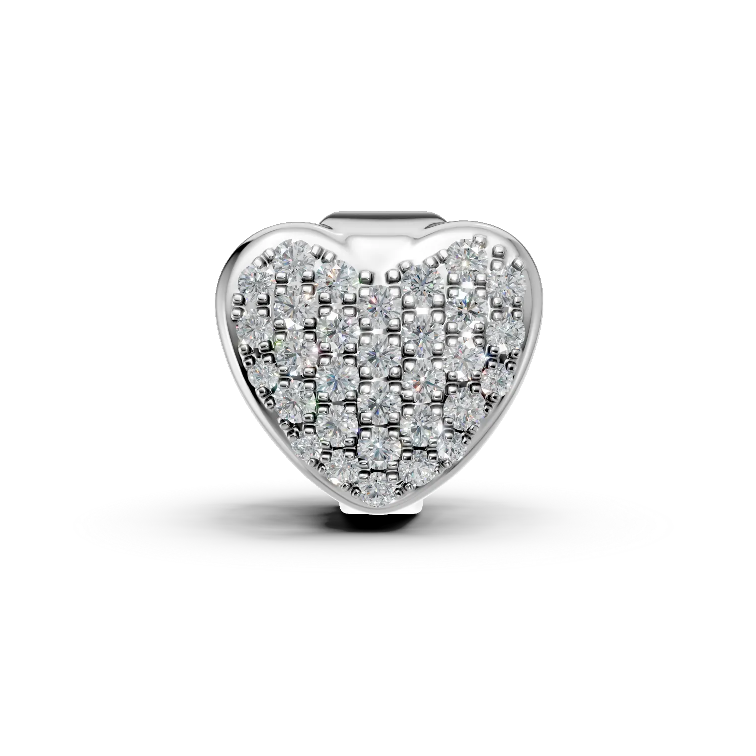 Pandantiv inima din aur alb cu diamante de 0.2ct