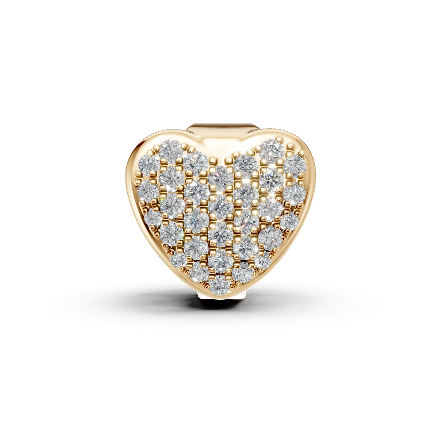 Pandantiv inima din aur galben cu diamante de 0.18ct