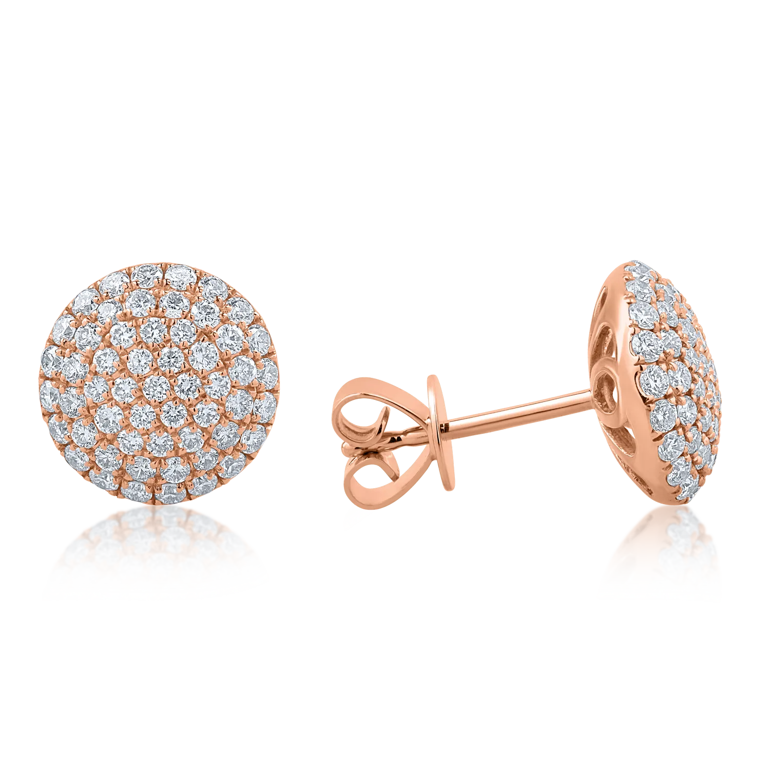 Rose gold earrings with 1.01ct diamonds