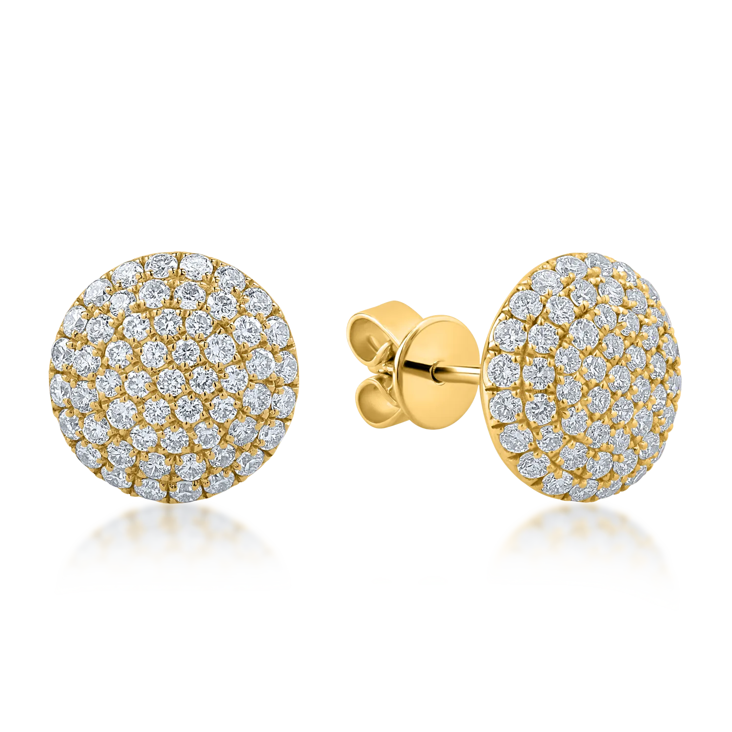 Yellow gold earrings with 1.01ct diamonds