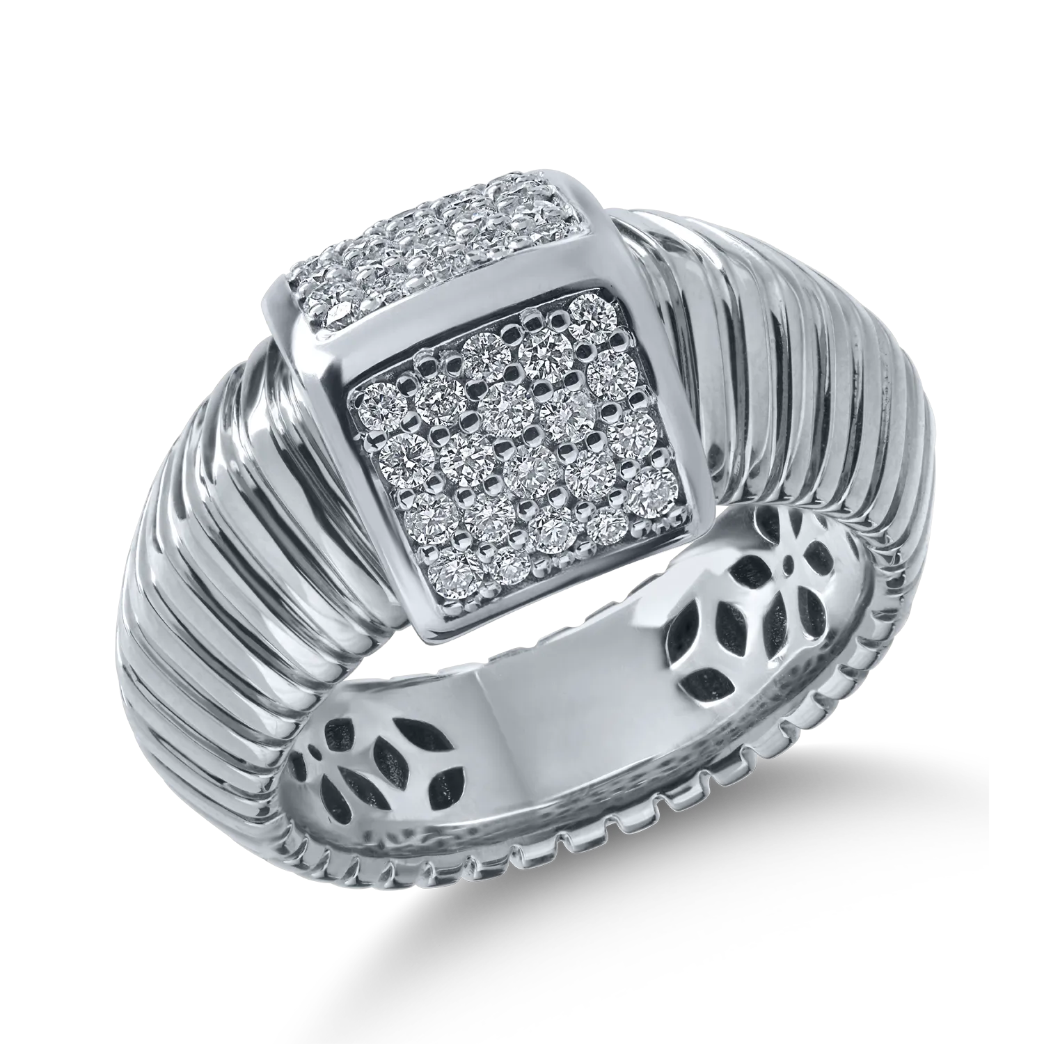 Teilor Inel din aur alb cu diamante de 0.44ct