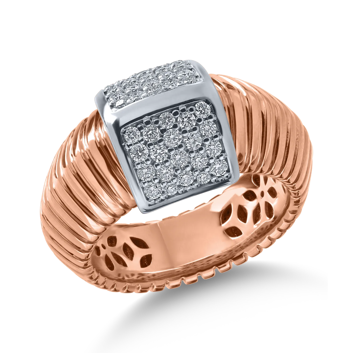 Inel din aur alb-roz cu diamante de 0.44ct-163630
