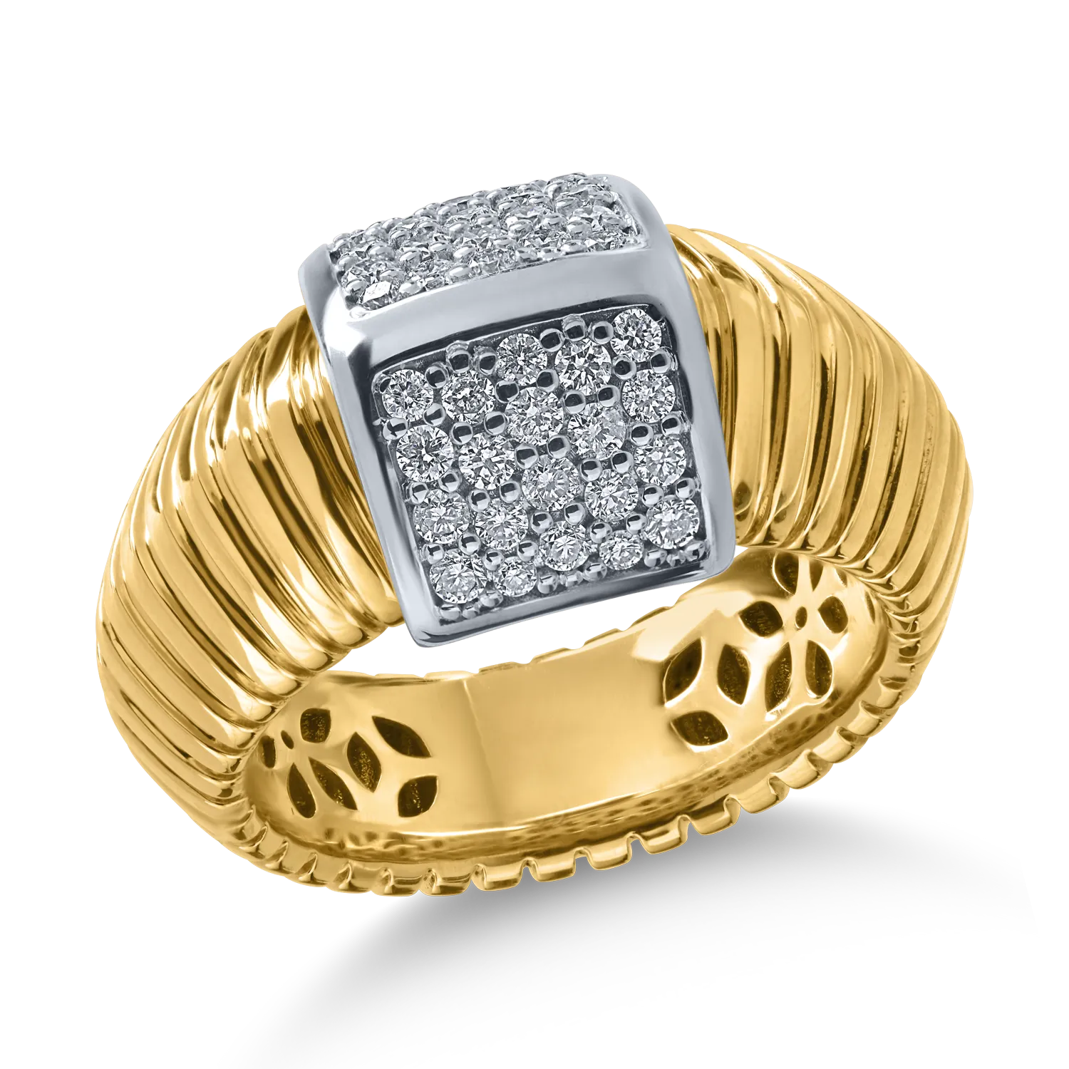 Teilor Inel din aur alb-galben cu diamante de 0.44ct