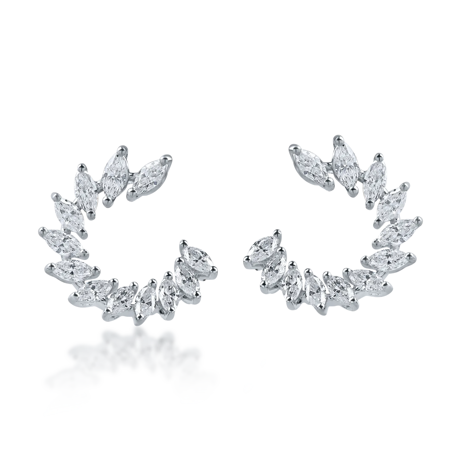 Cercei stud din aur alb cu diamante de 1.4ct-160681