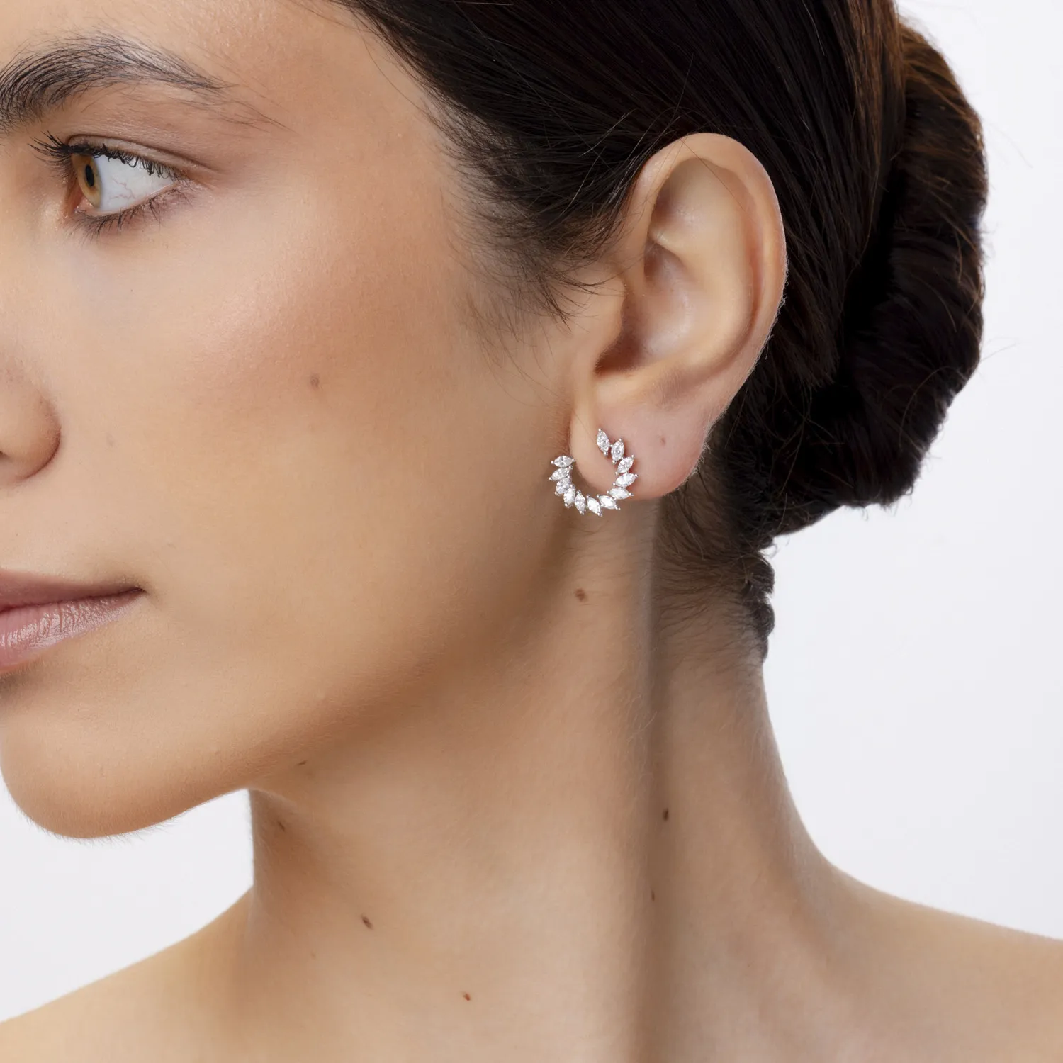 Fehér arany fülbevaló 1.4ct gyémánttal