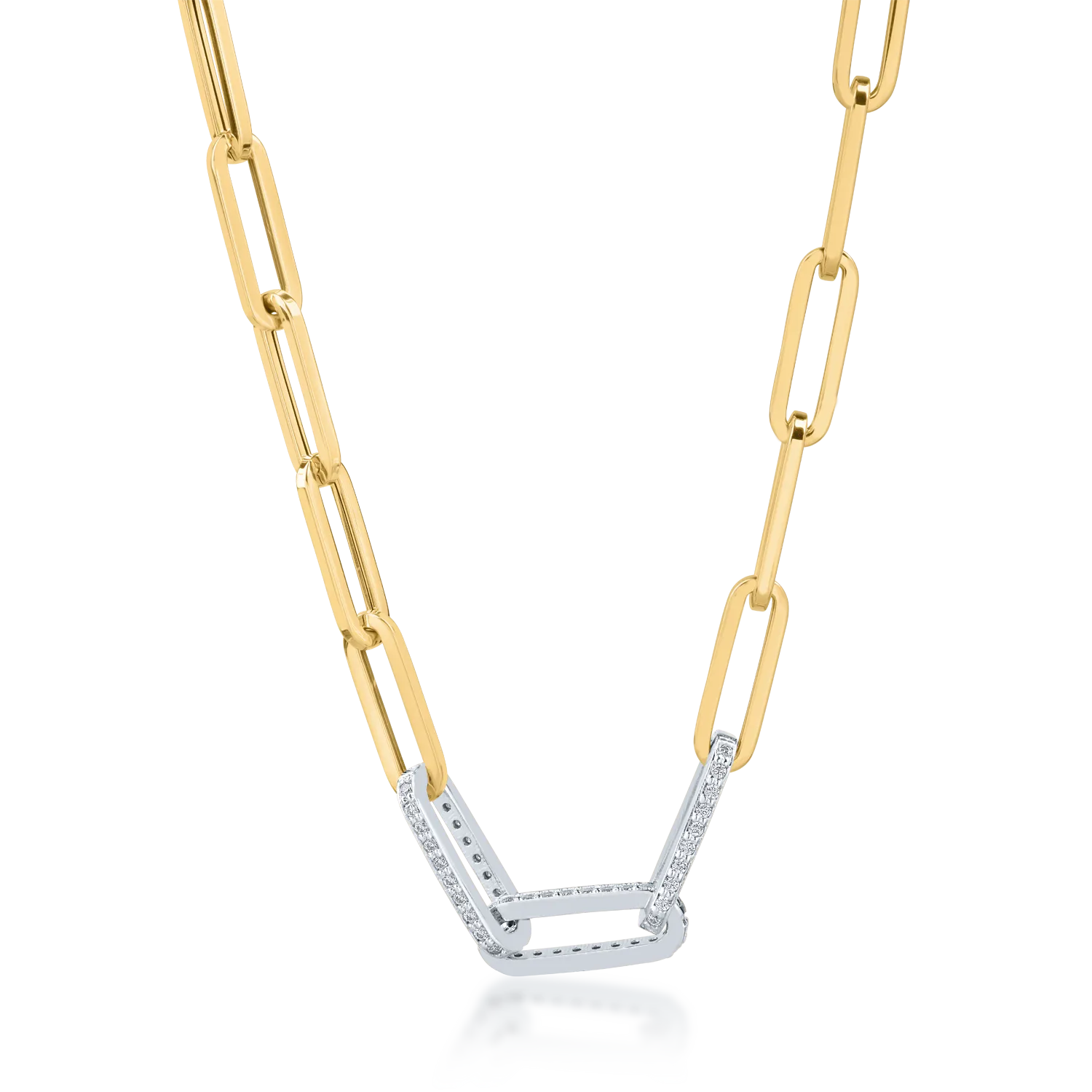 White-yellow gold chain