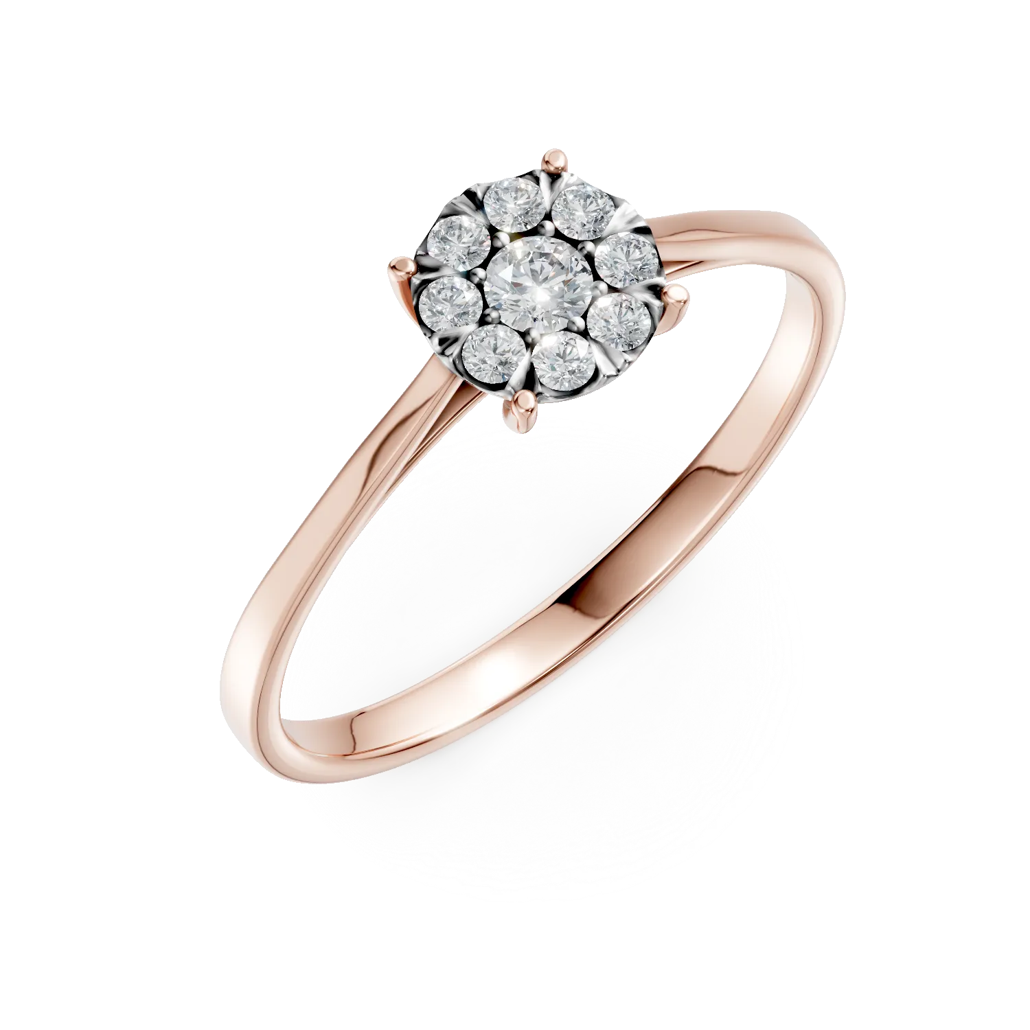 Rose gold engagement ring with 0.2ct diamonds