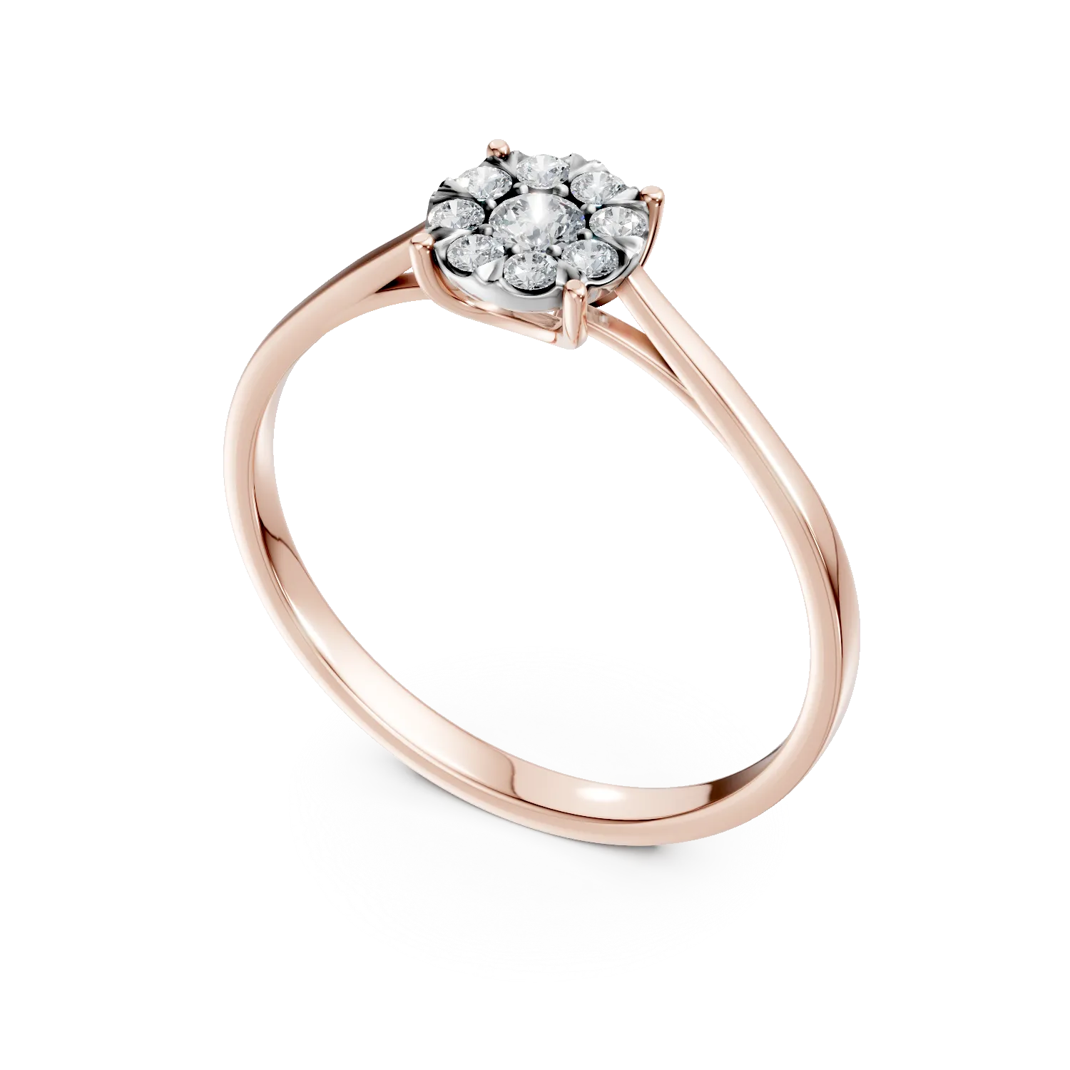 Rose gold engagement ring with 0.2ct diamonds