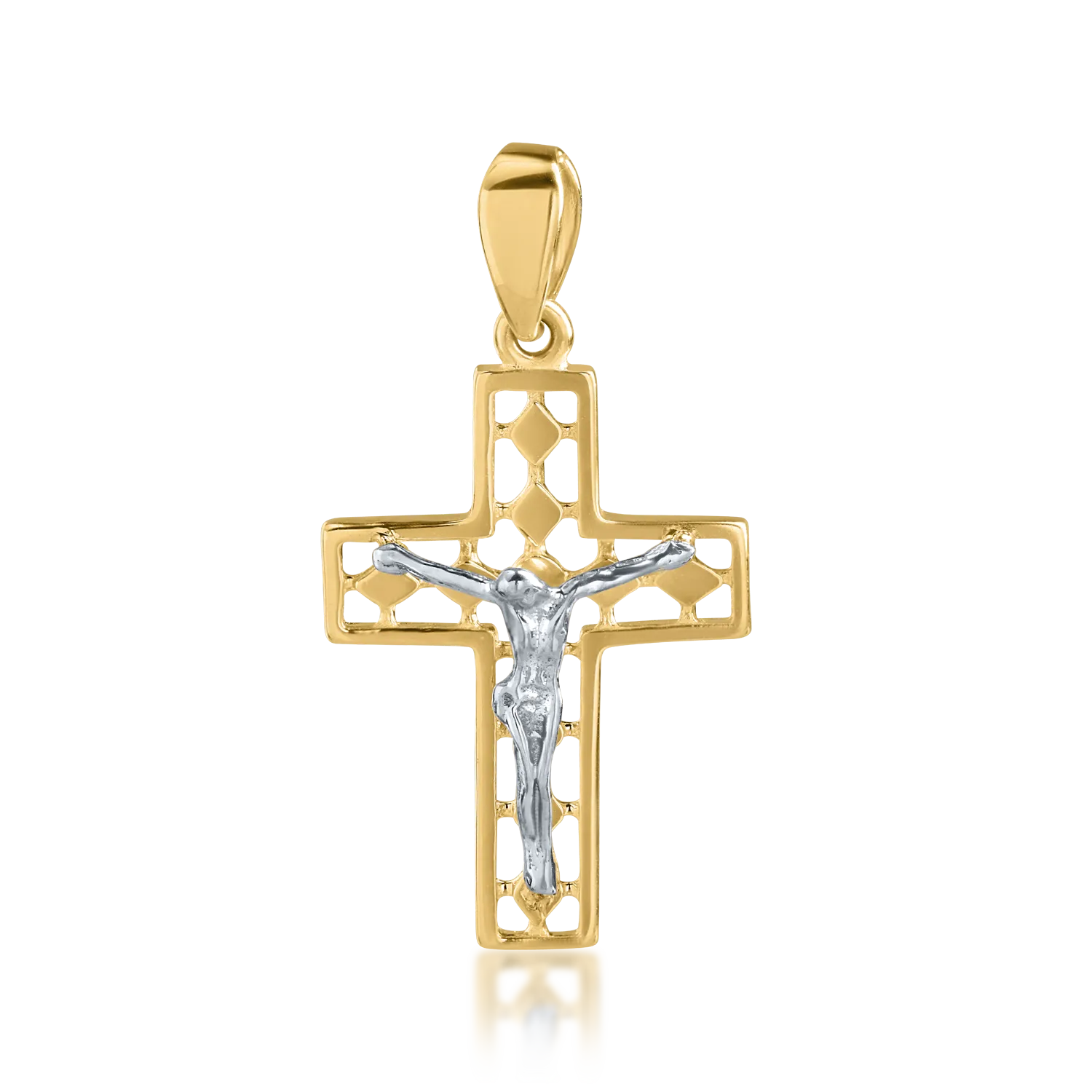 White-yellow gold cross pendant