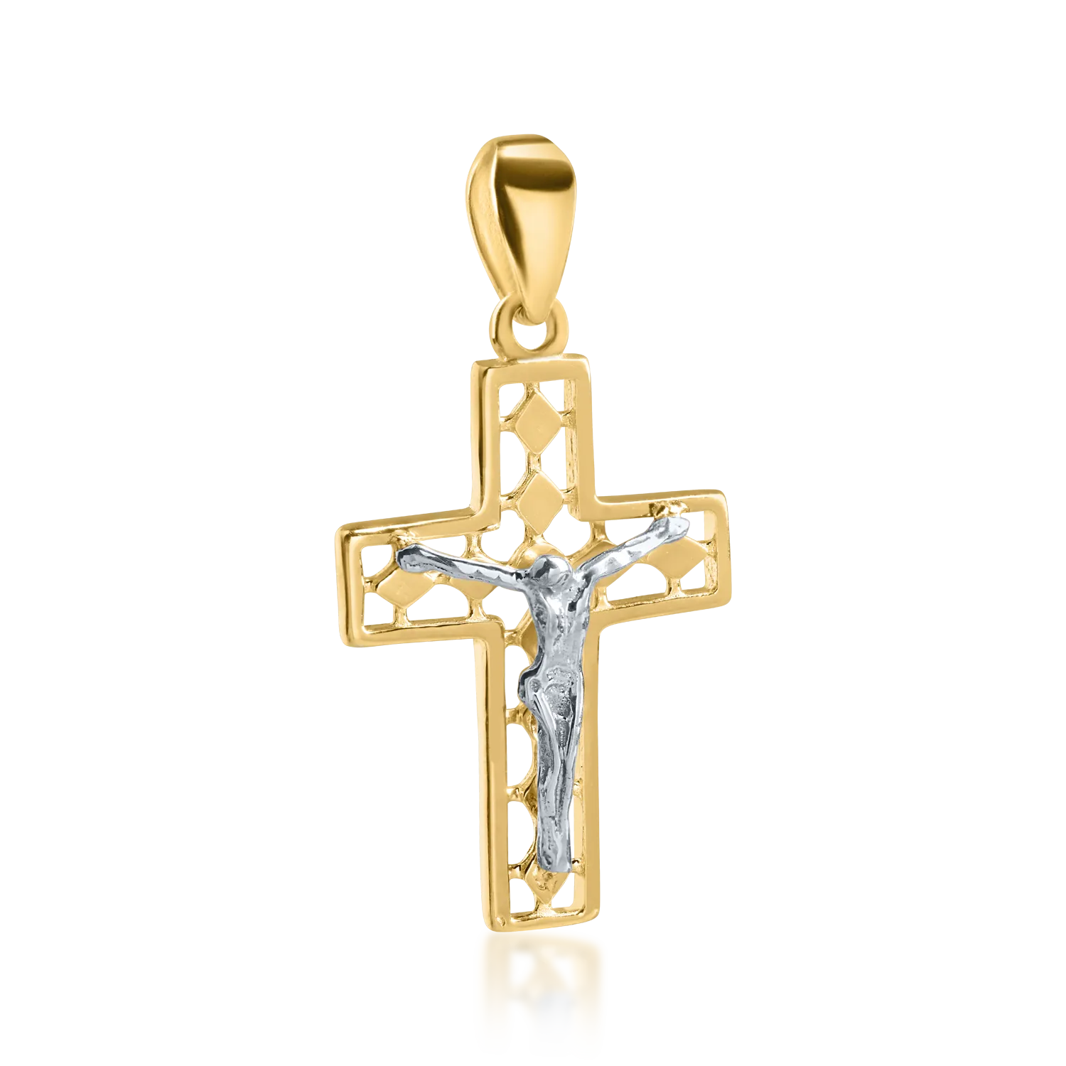 White-yellow gold cross pendant