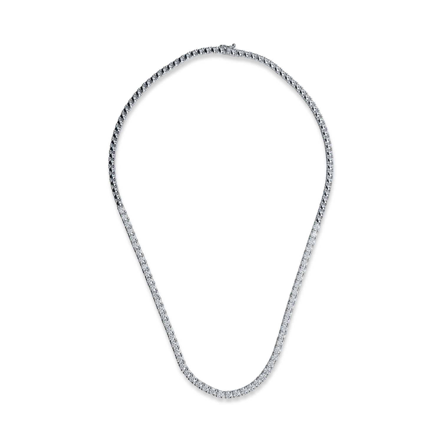 White gold tennis necklace with 6.5ct diamonds