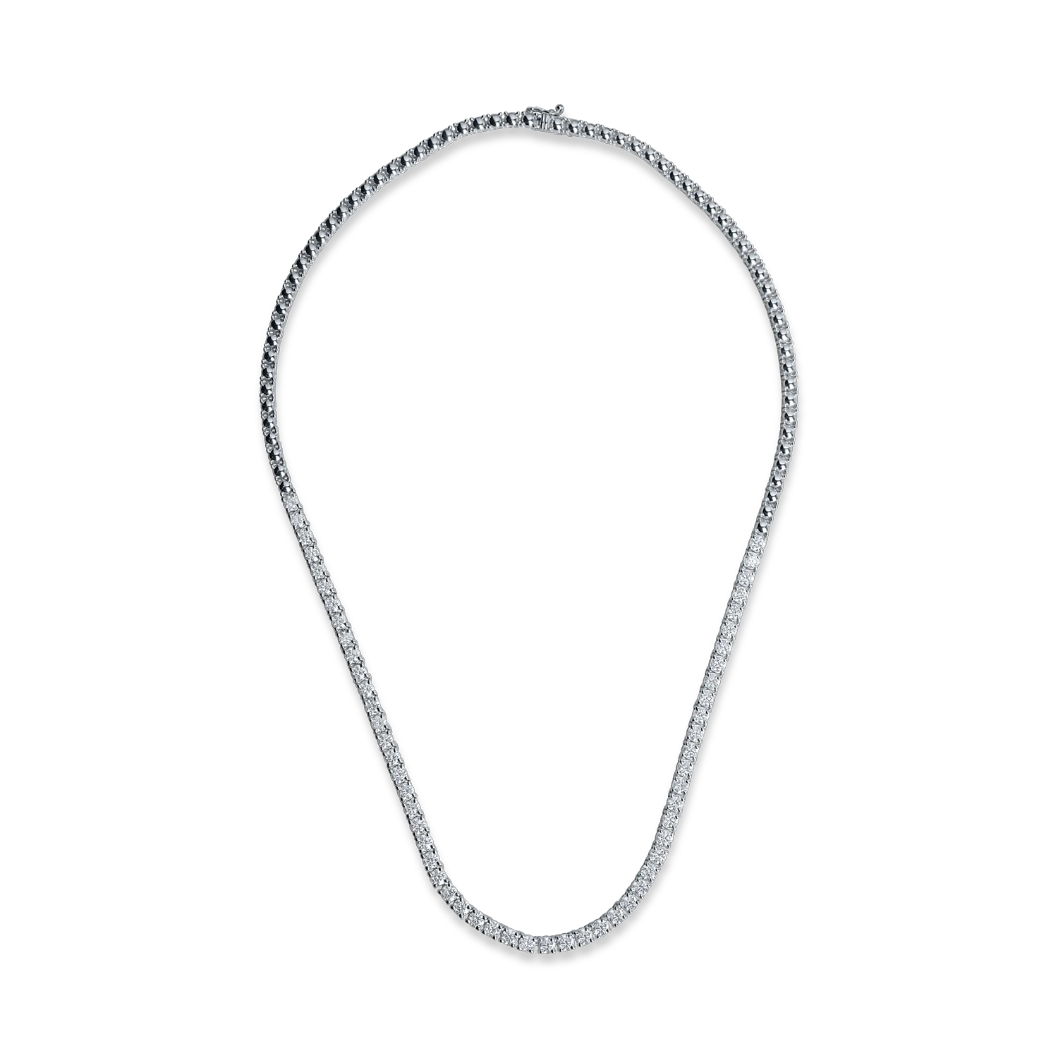 Teilor Colier tennis din aur alb cu diamante de 6.5ct