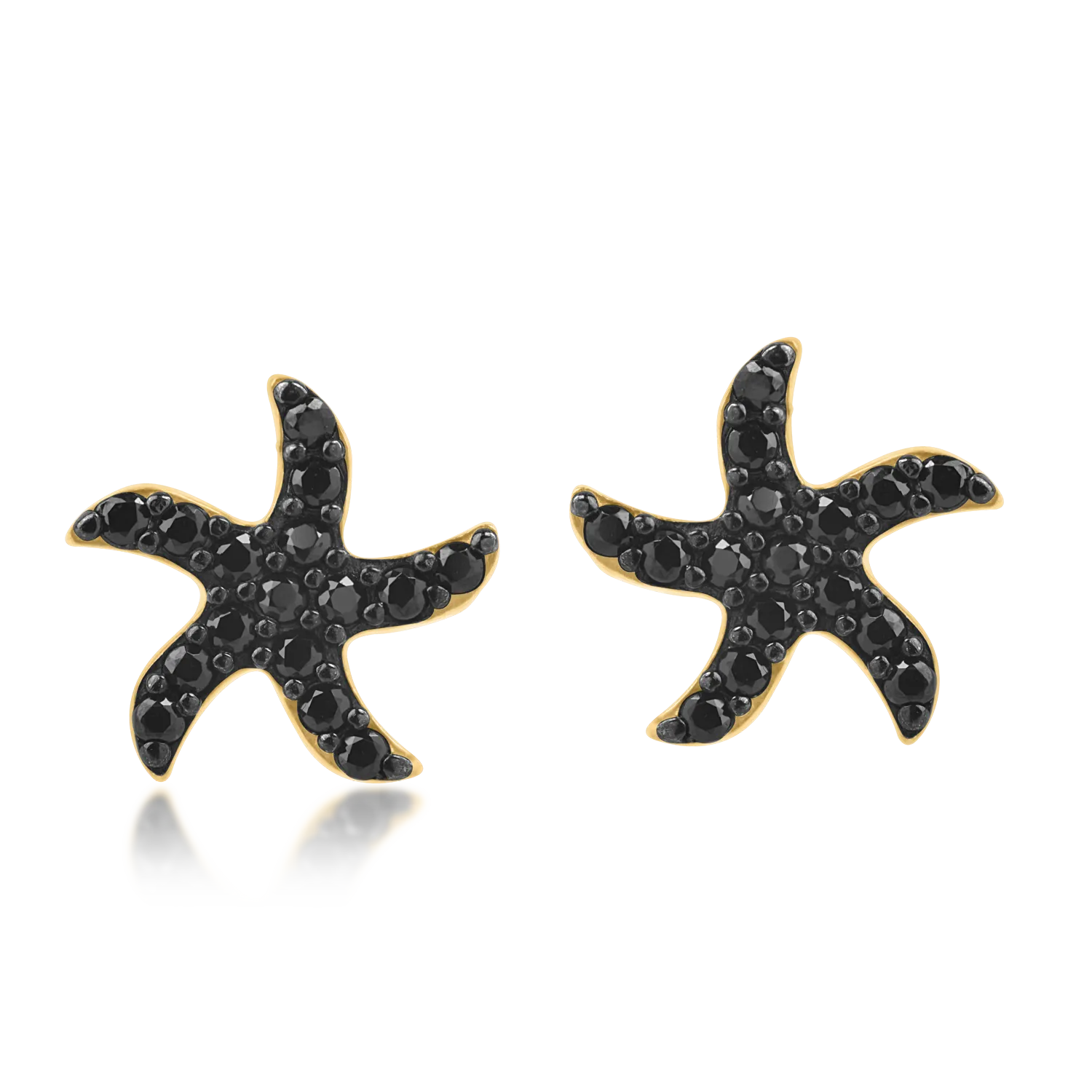 Yellow gold starfish earrings