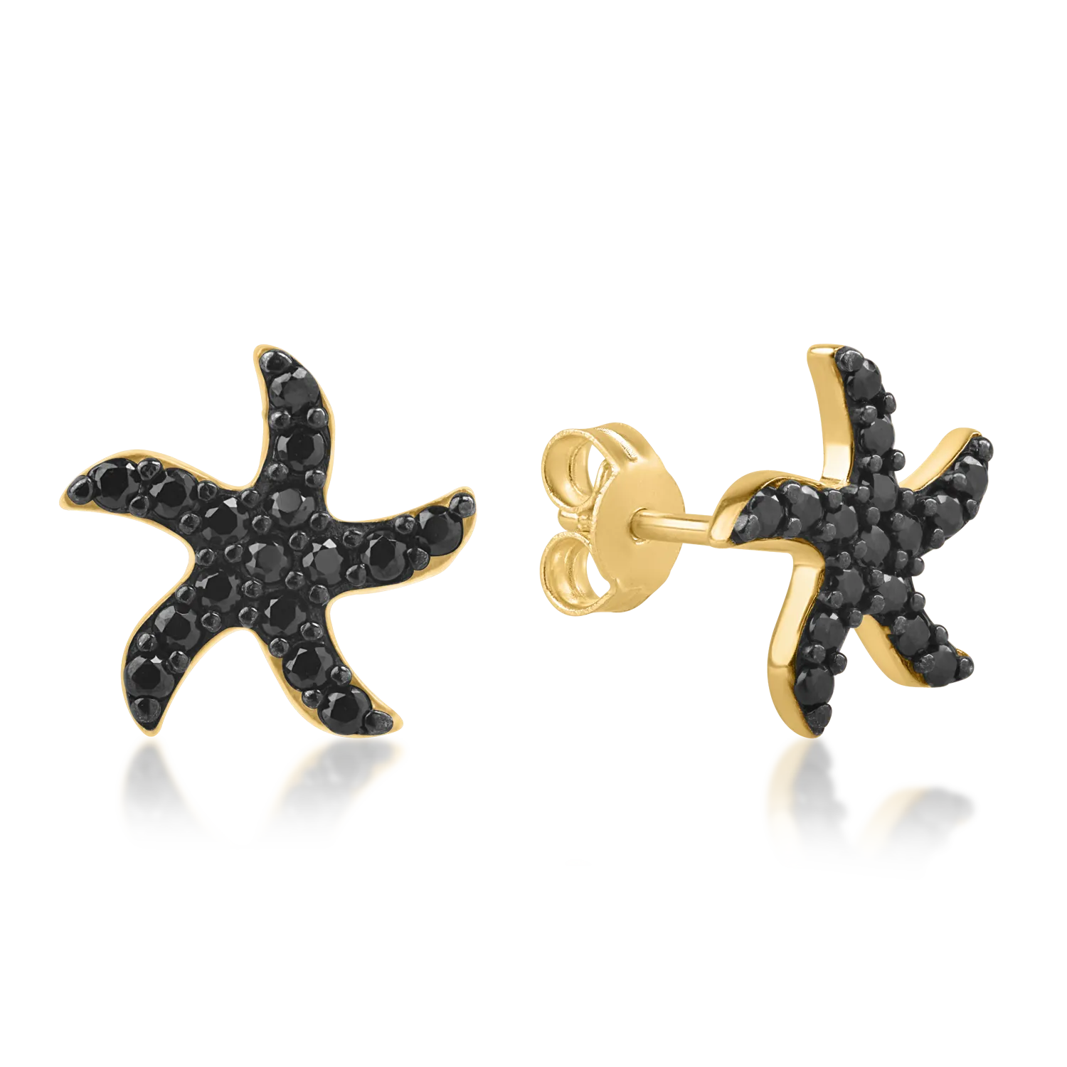 Yellow gold starfish earrings