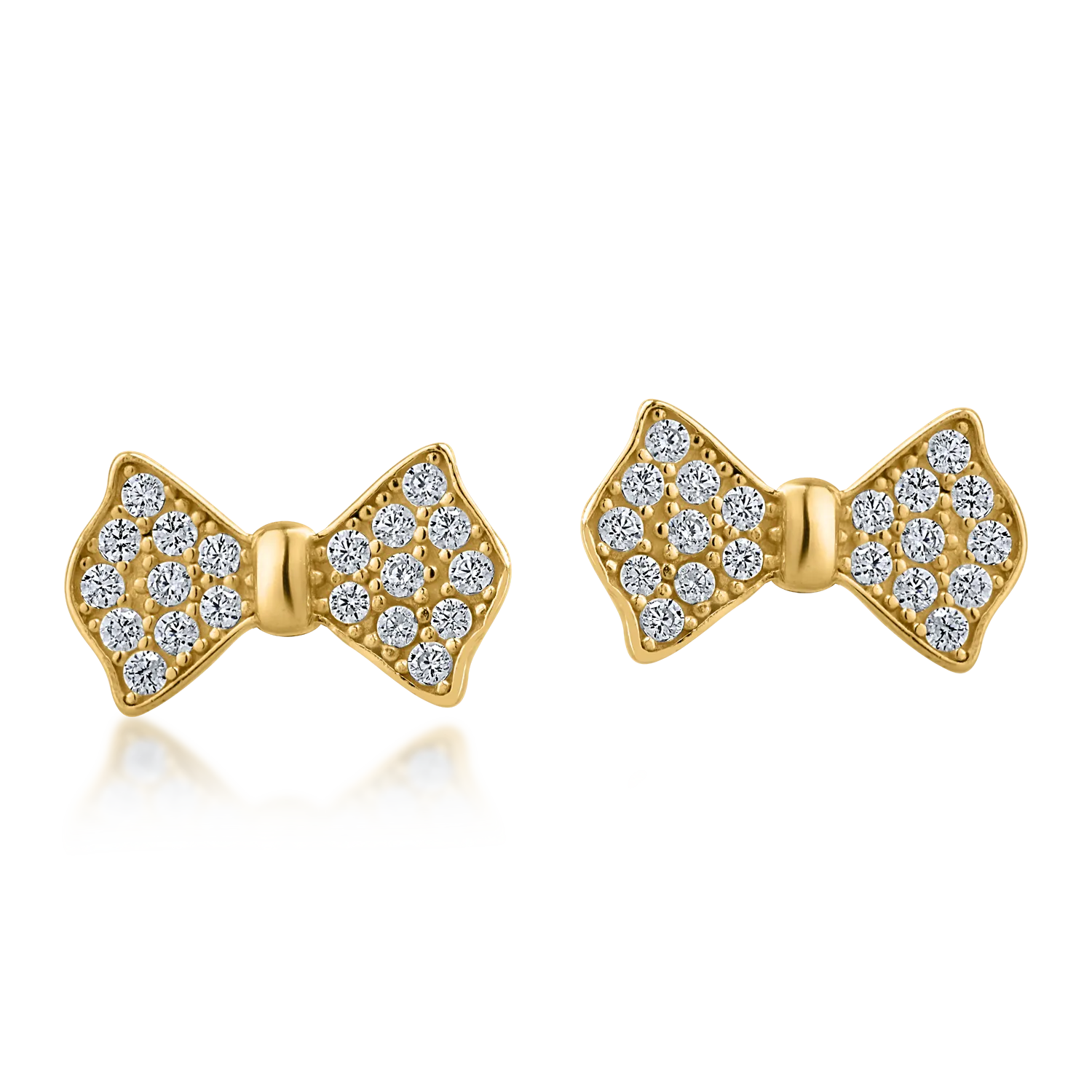 Yellow gold bow earrings