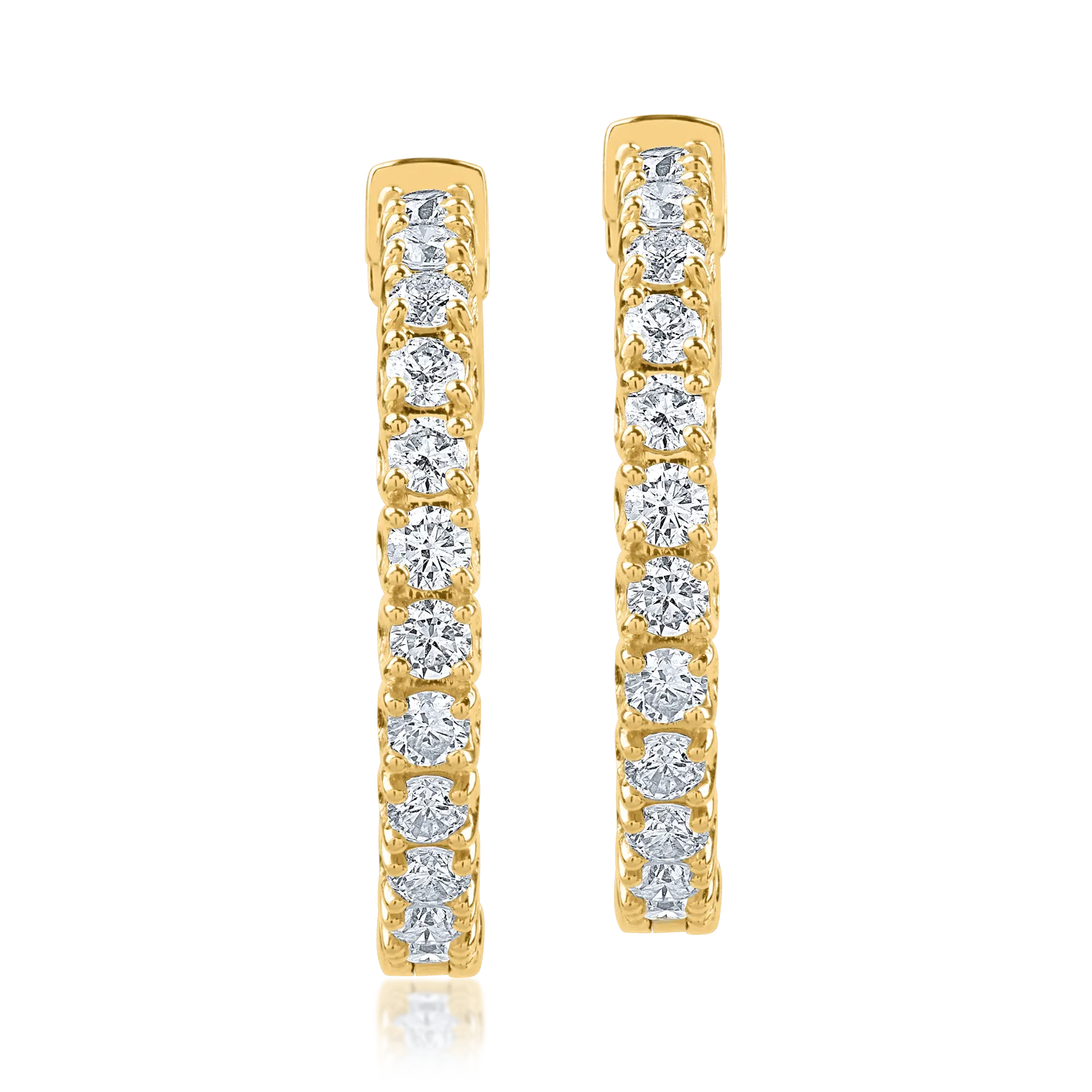 Yellow gold earrings with 3.42ct diamonds